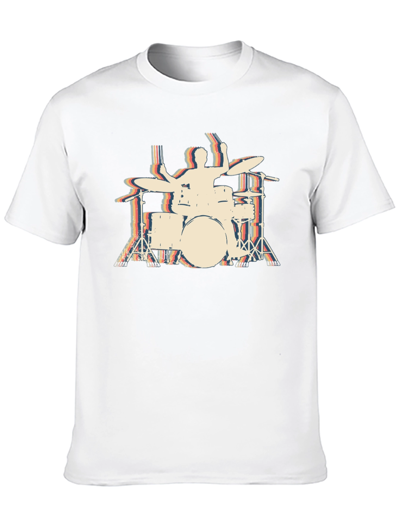 Black Retro Drummer T-Shirt - Black view 10