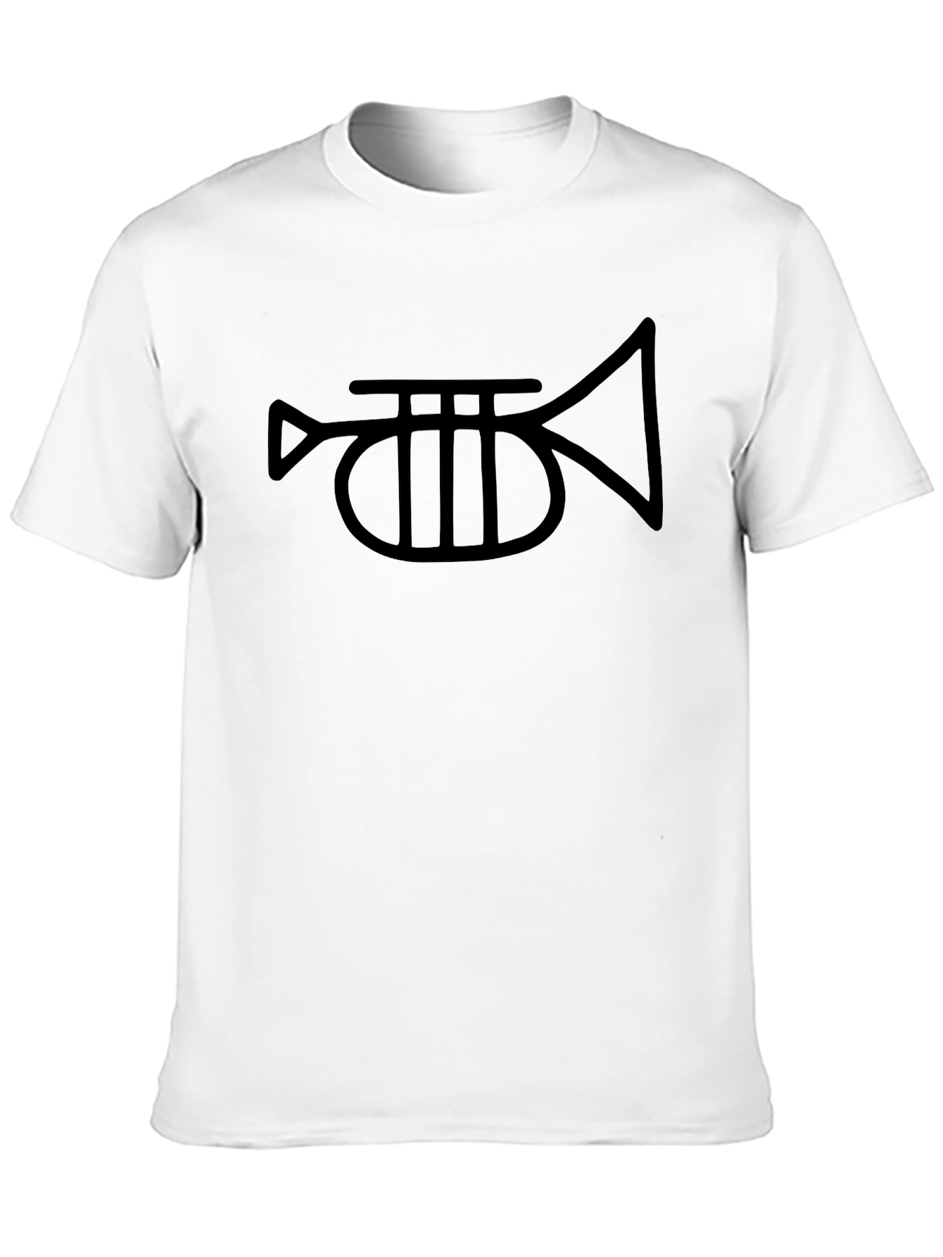 Black Trumpet Graphic Tee - Classic Black Cotton T-Shirt view 10