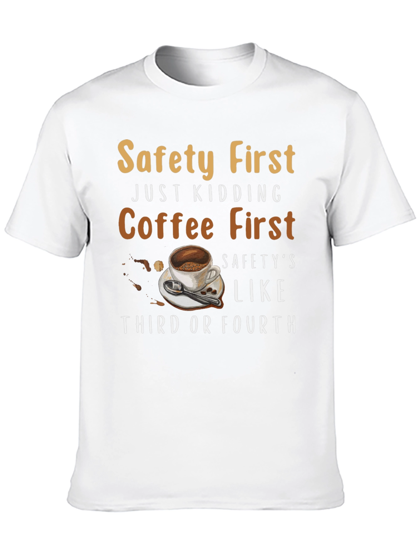 Black Coffee First T-Shirt Funny Sarcastic Novelty Tee view 10