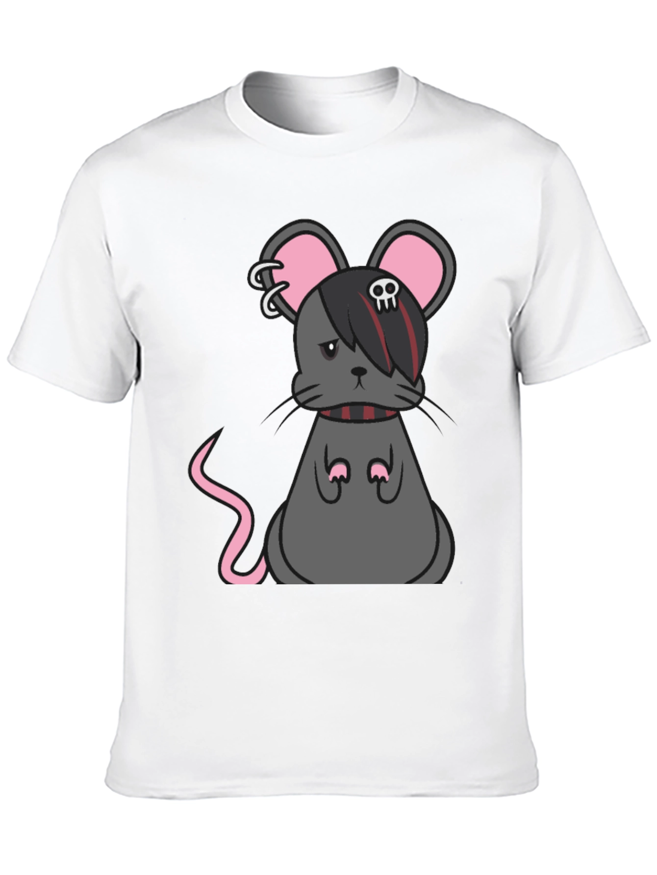 Black Emo Mouse Graphic Tee - Black Cotton Blend view 10