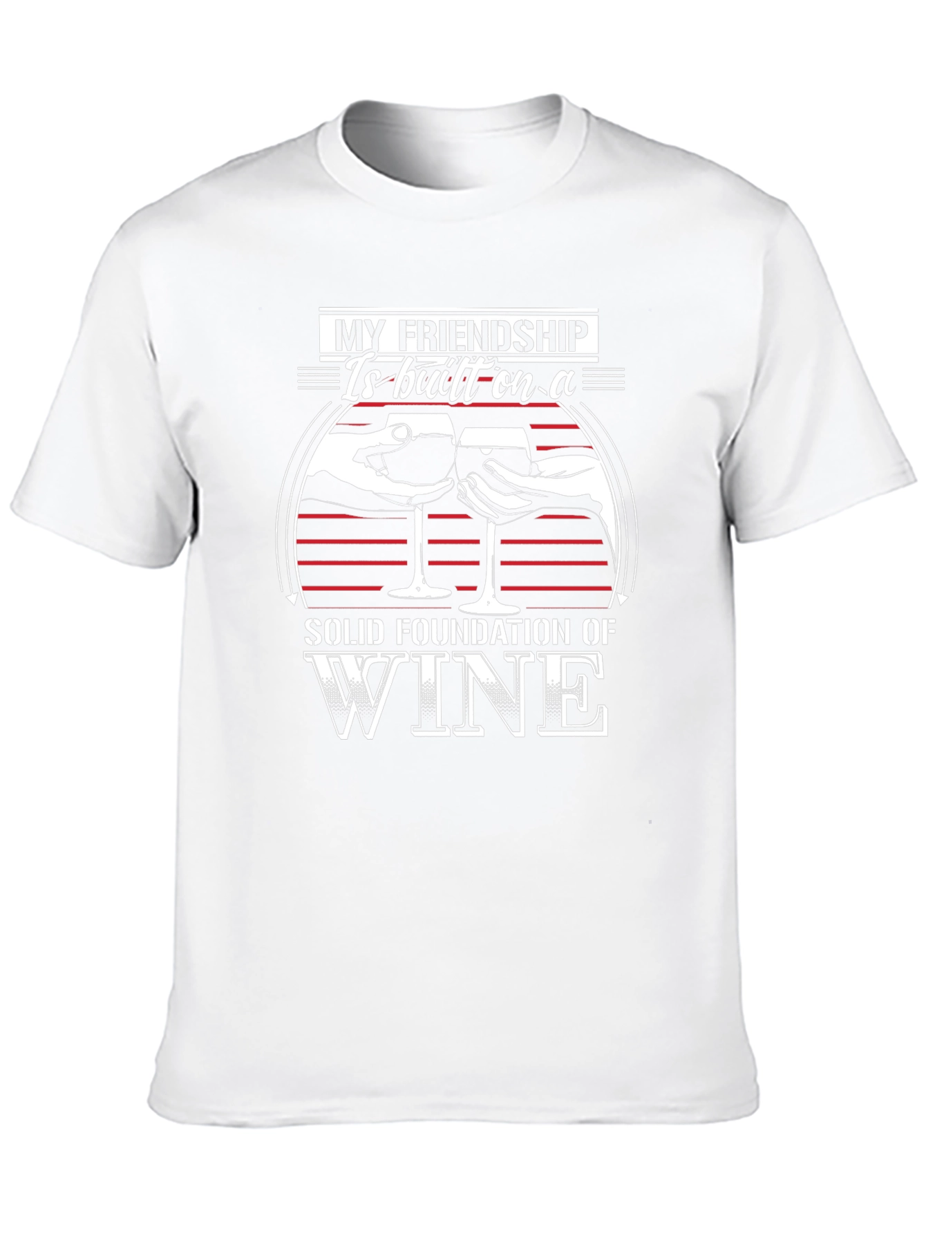 Black Friendship Wine T-Shirt - Solid Foundation of Wine view 10