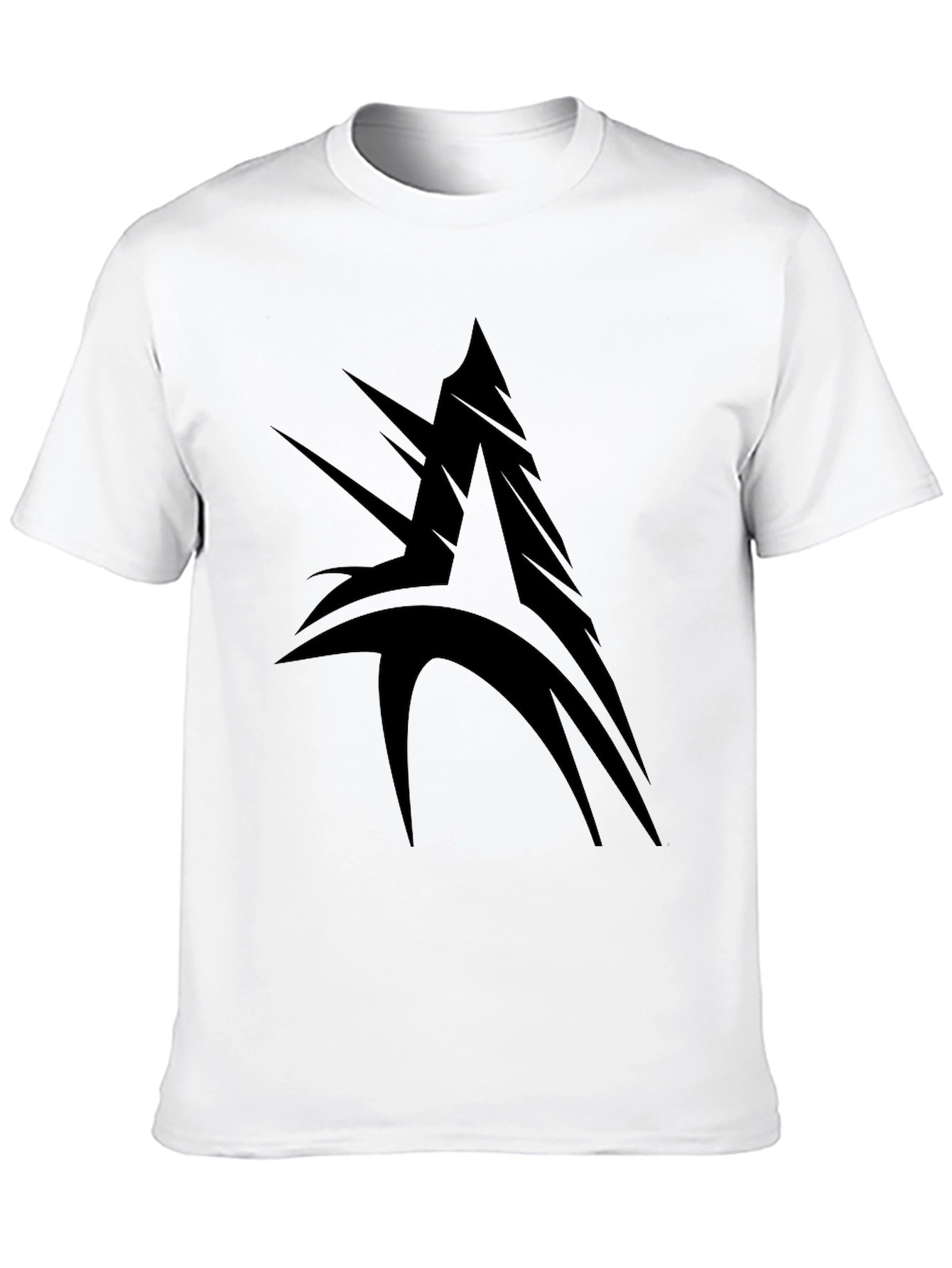 Black Men's Black Graphic Tee - Abstract Design view 10