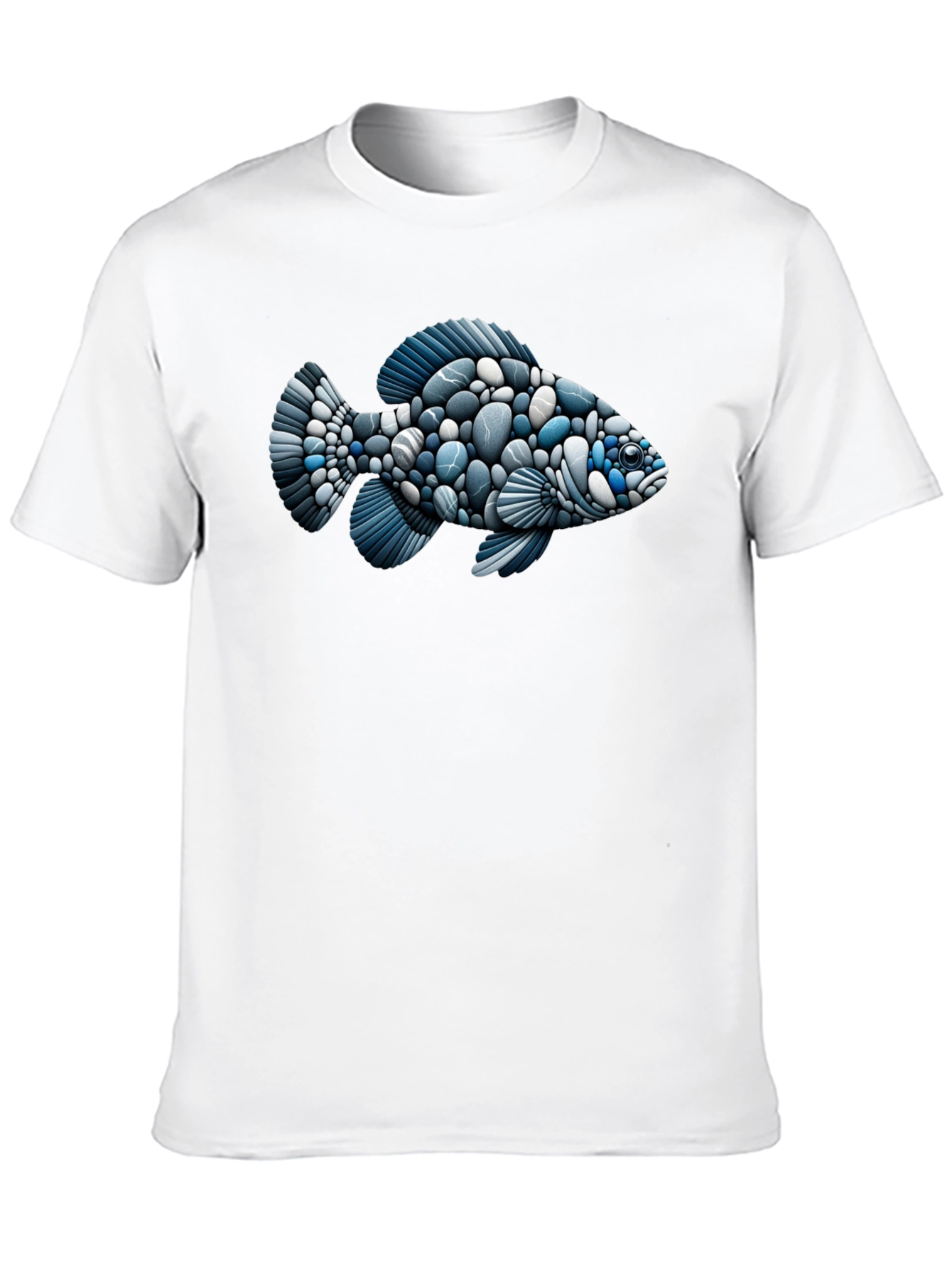 Black Stone Fish Graphic Tee - Black Cotton Blend Shirt view 10
