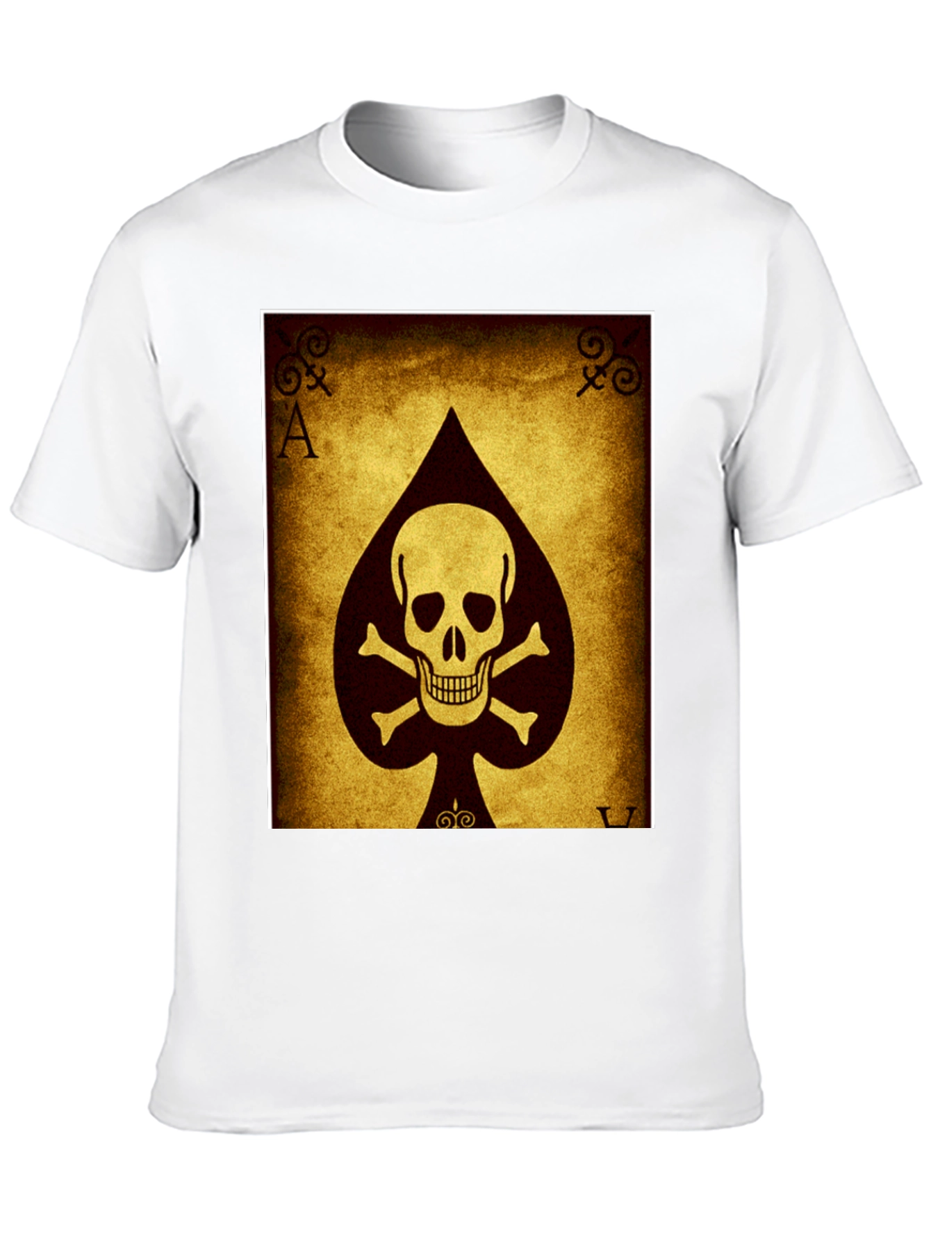 Black Ace of Spades Skull T-Shirt - Black Cotton Tee view 10