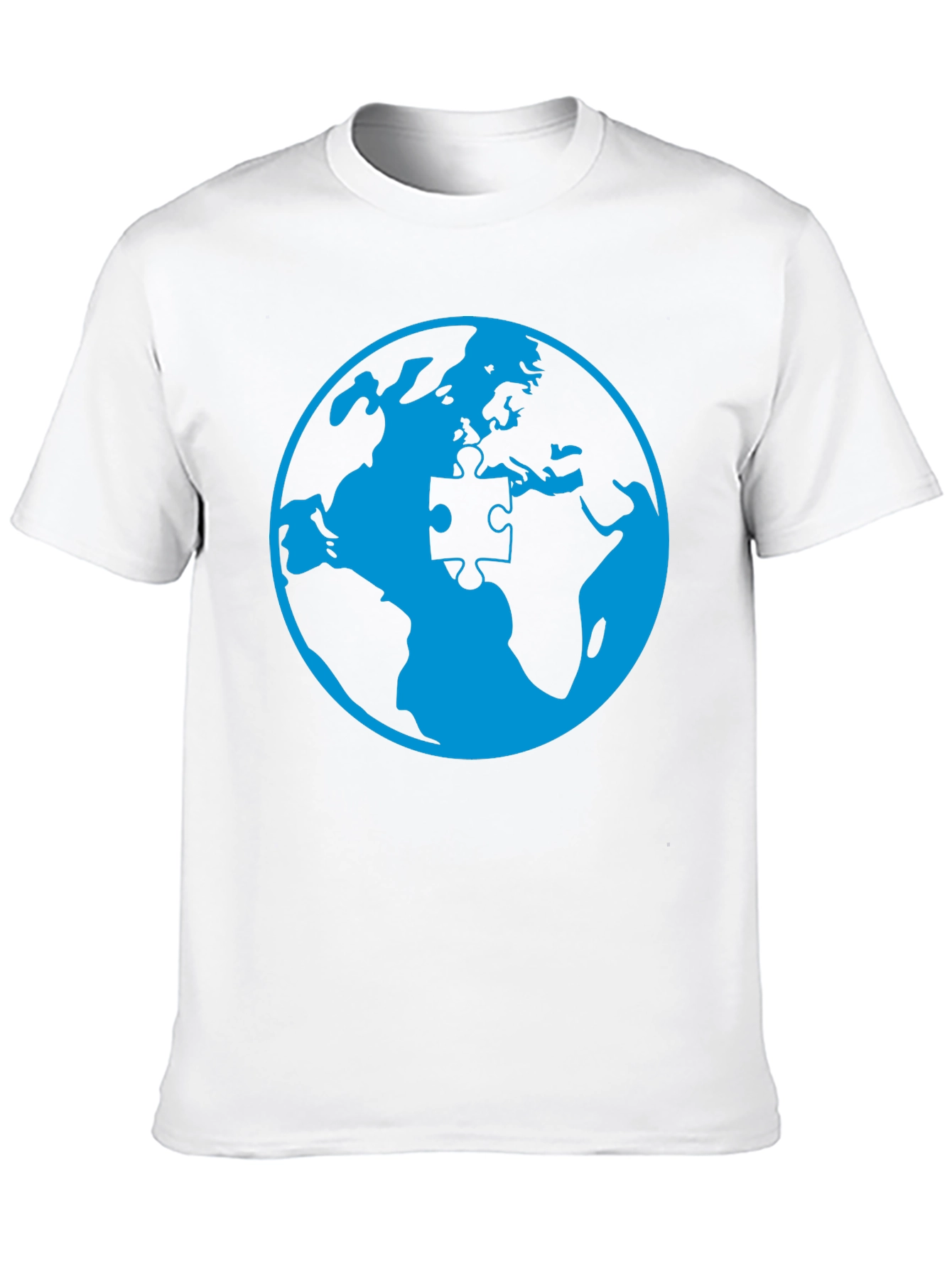 Black Autism Awareness World Puzzle Piece T-Shirt view 10