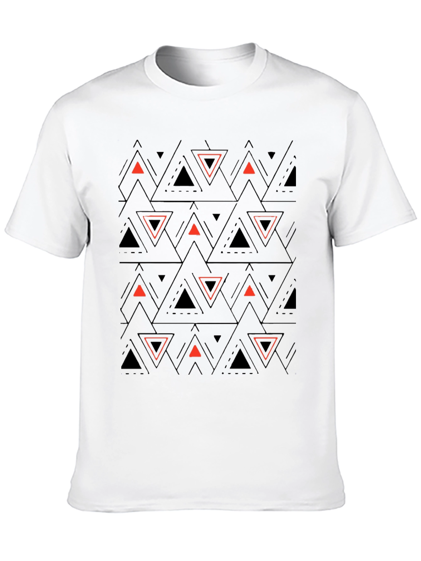 Black Geometric Triangle T-Shirt - Modern Design view 10