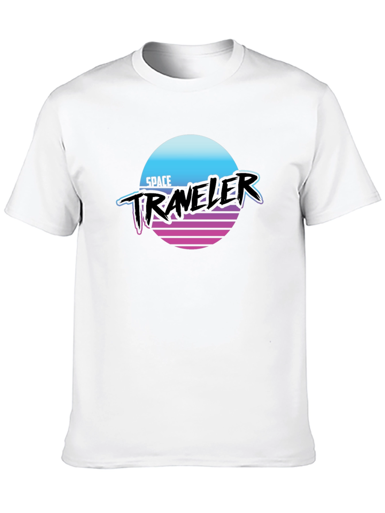 Black Retro Space Traveler Black T-Shirt - Sci-Fi Graphic Tee view 10