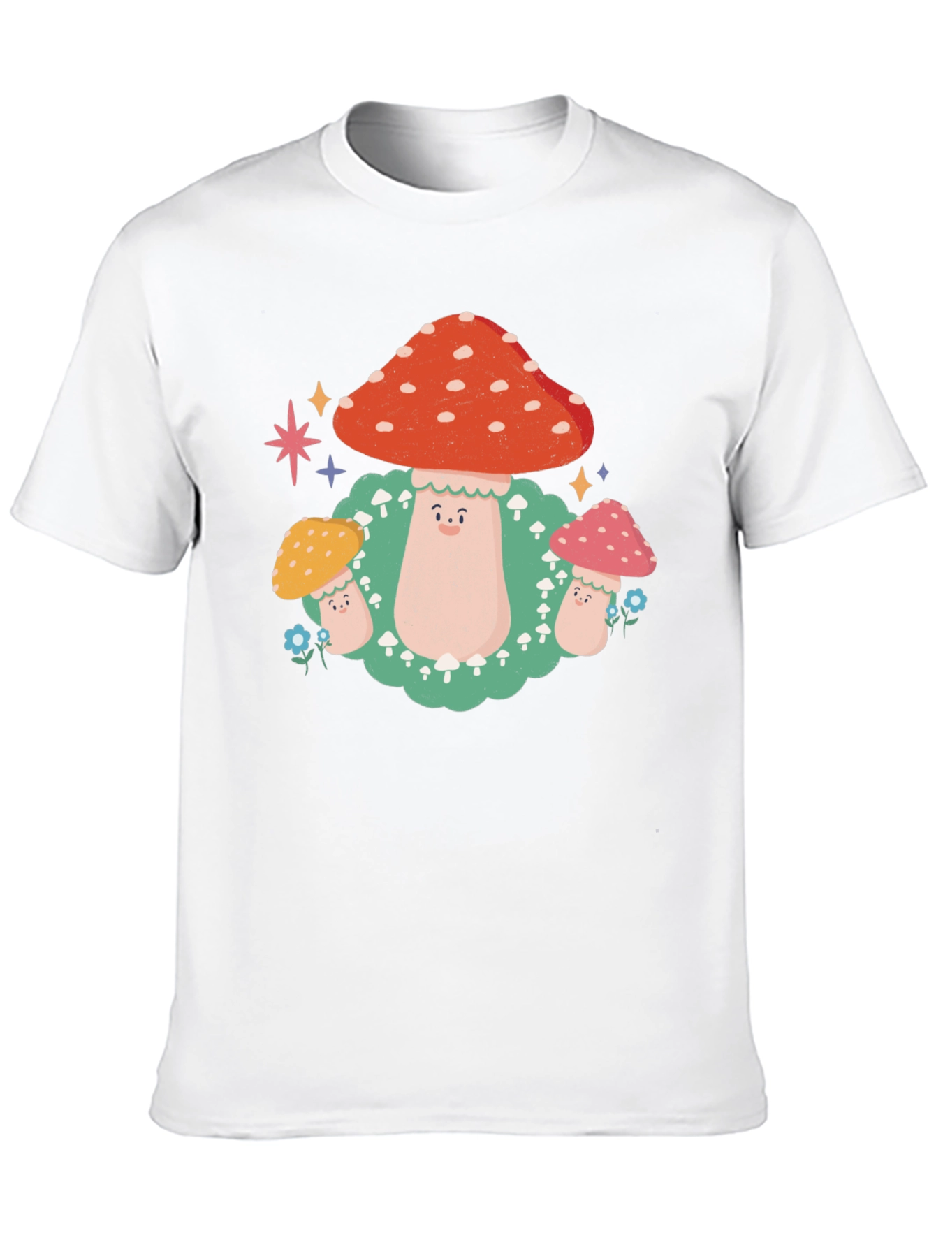 Black Mushroom Graphic T-Shirt - Funky Forest Design view 10