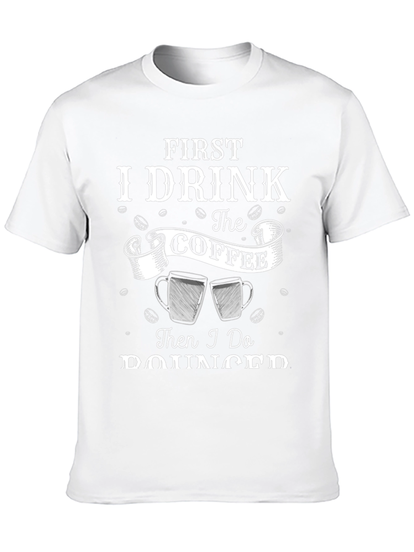 Black First I Drink the Coffee T-Shirt - Black, Humorous view 10