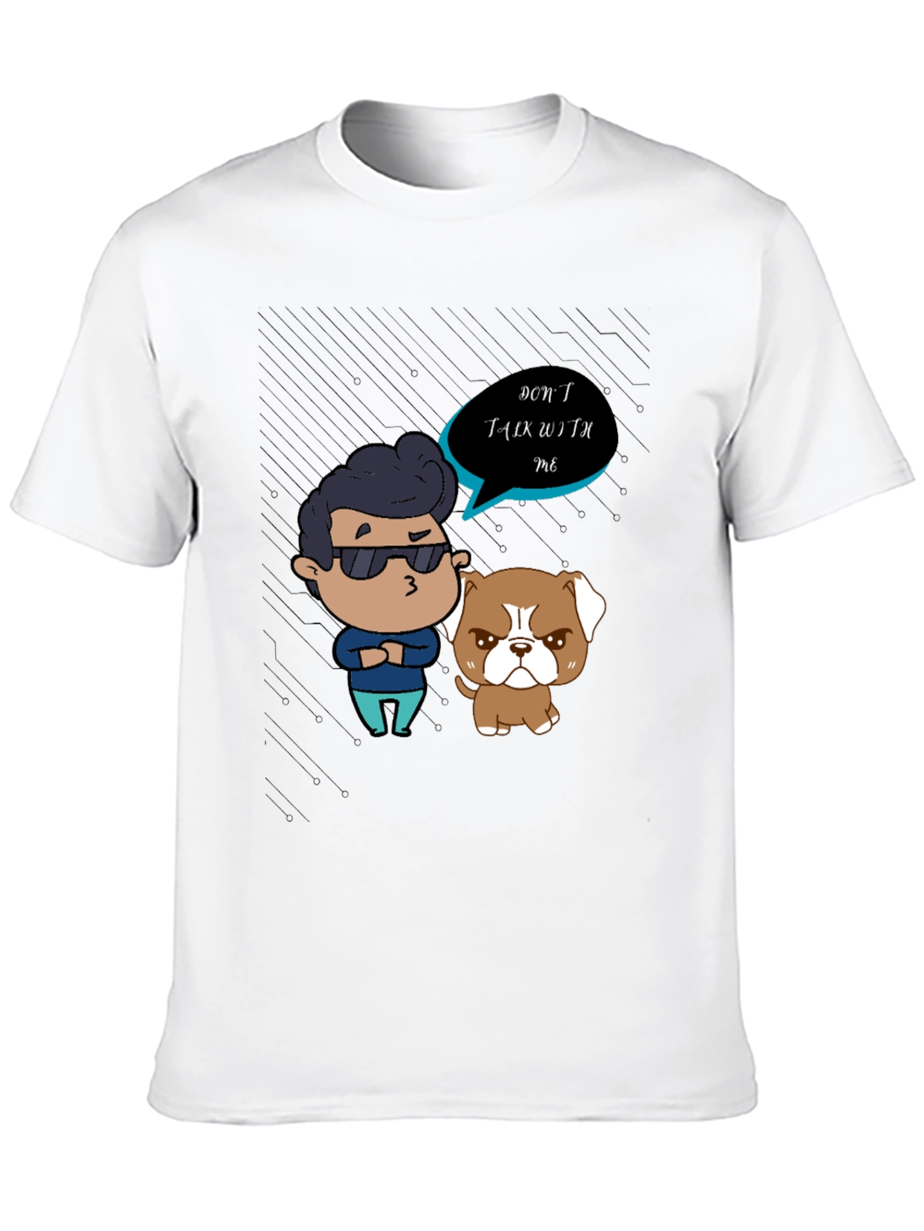 Black Grumpy Cartoon Graphic T-Shirt view 10