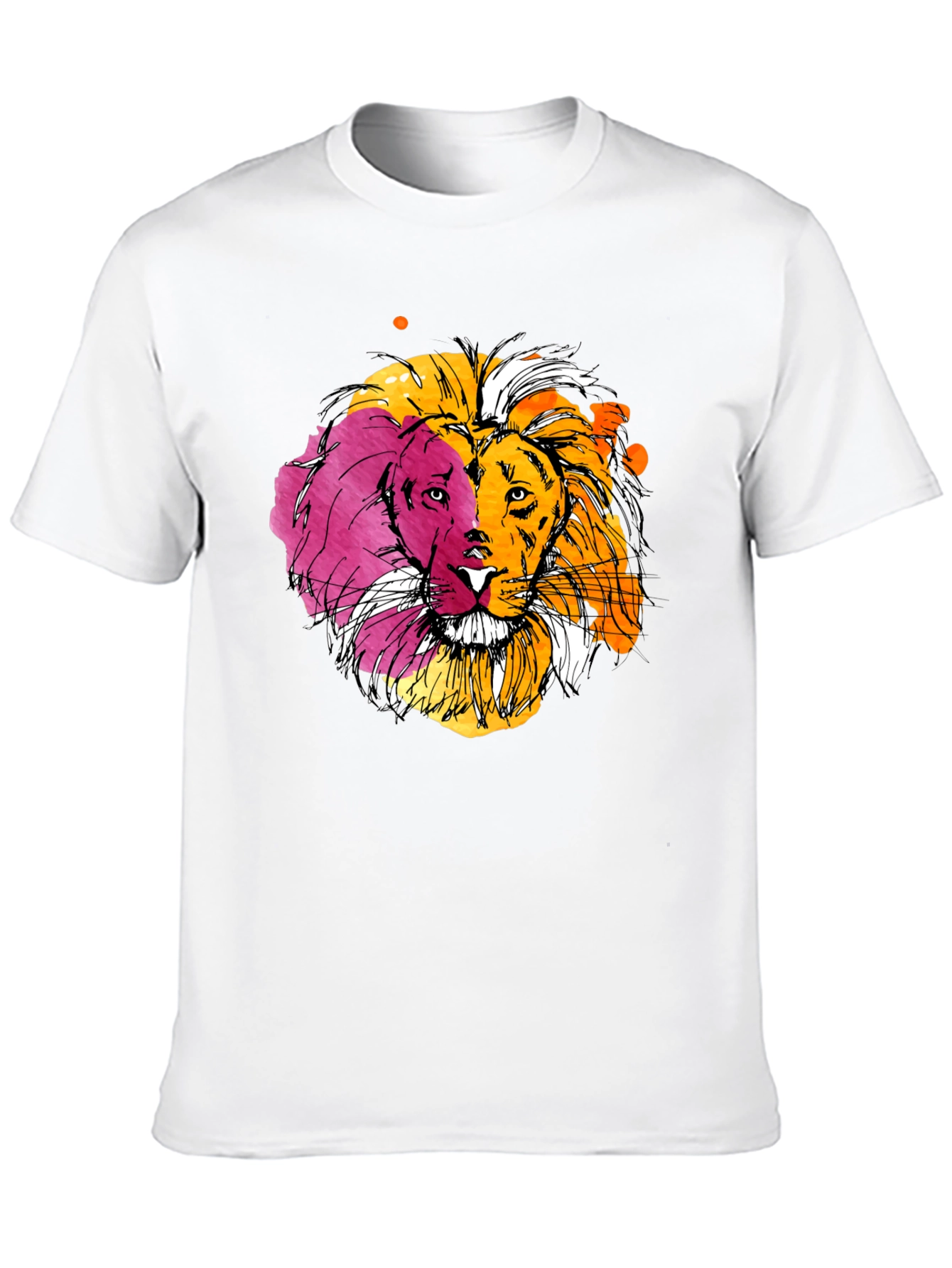 Black Lion Graphic Print Black T-Shirt view 10