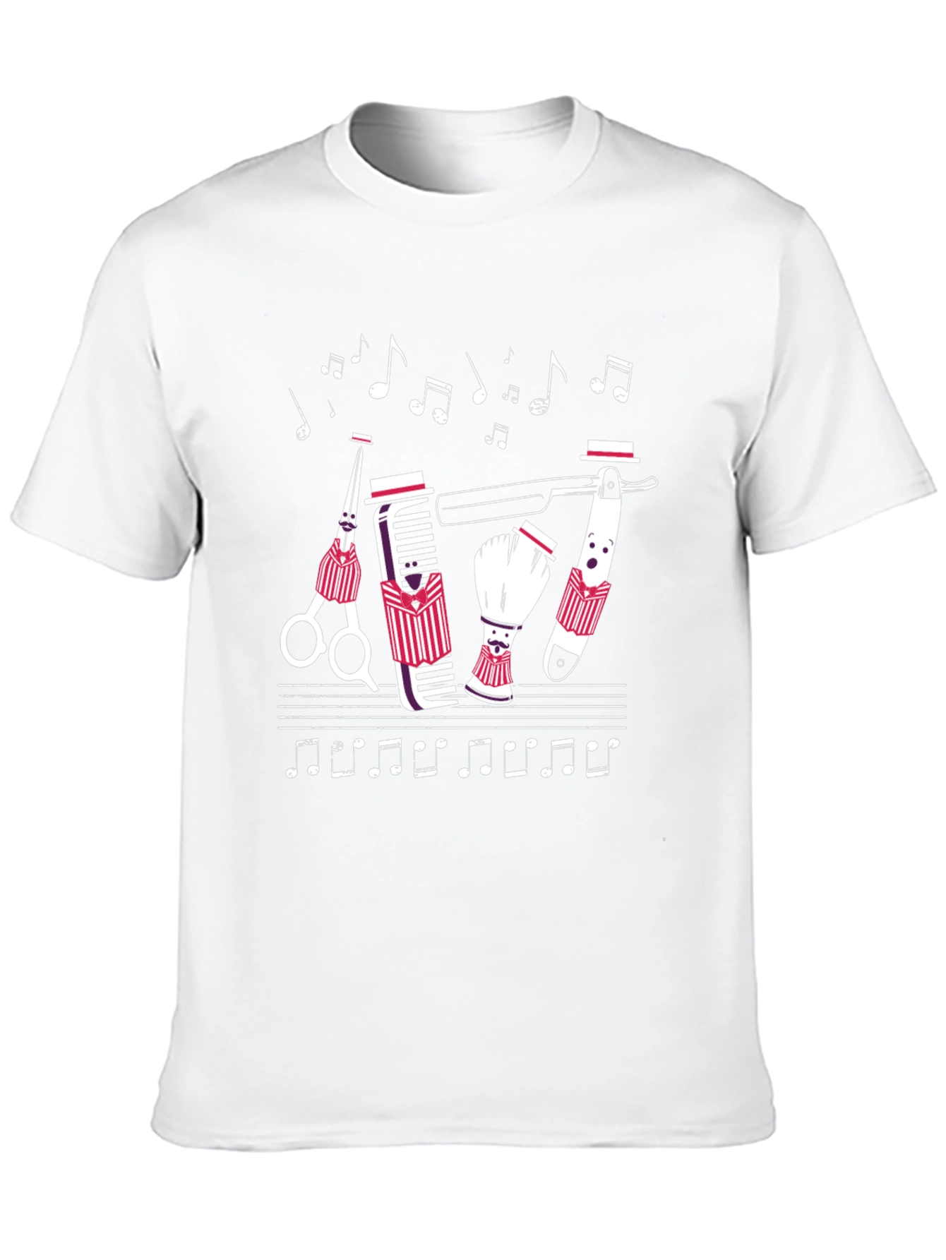 Black Barber Shop Quartet T-Shirt - Musical Barber Design view 10