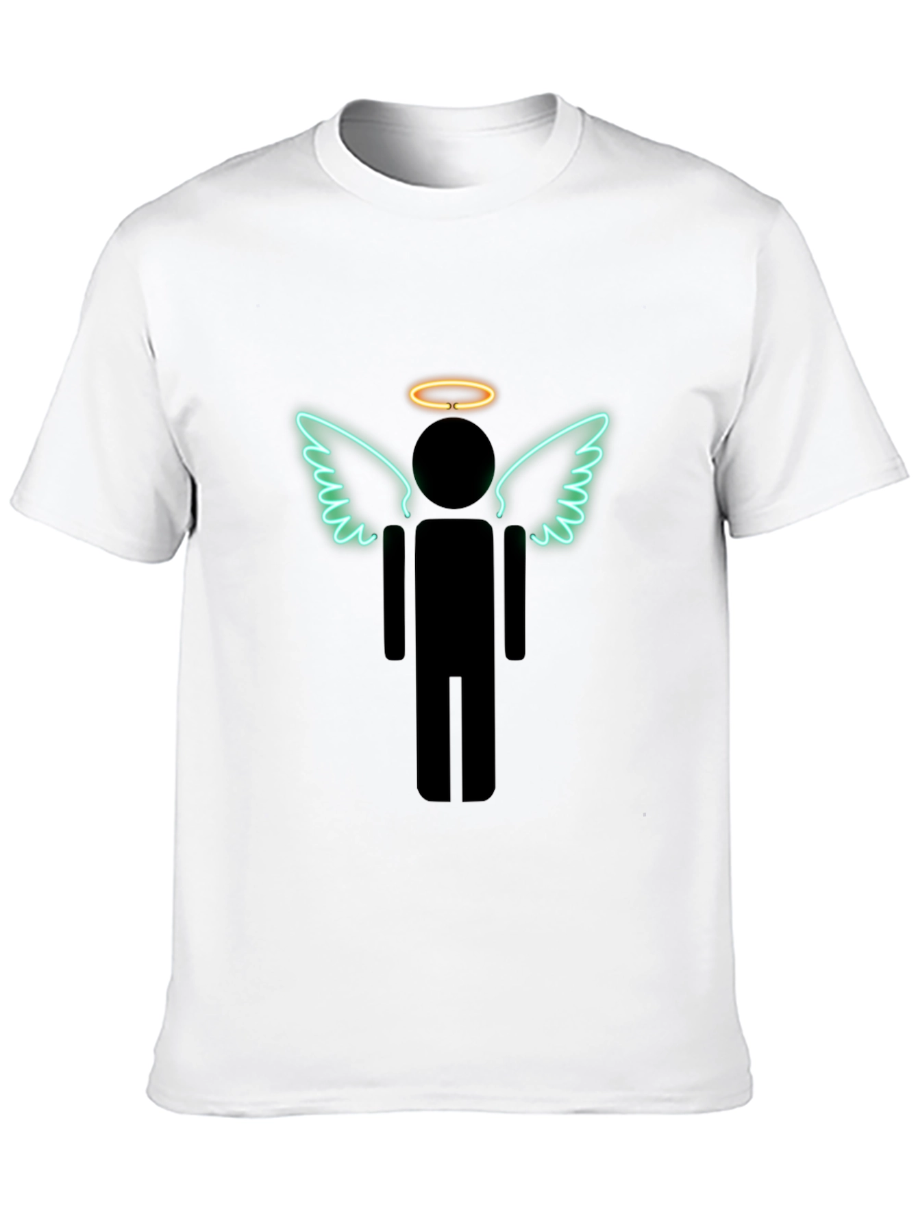 Black Angel Stick Figure Graphic Tee - Men's Black T-Shirt view 10