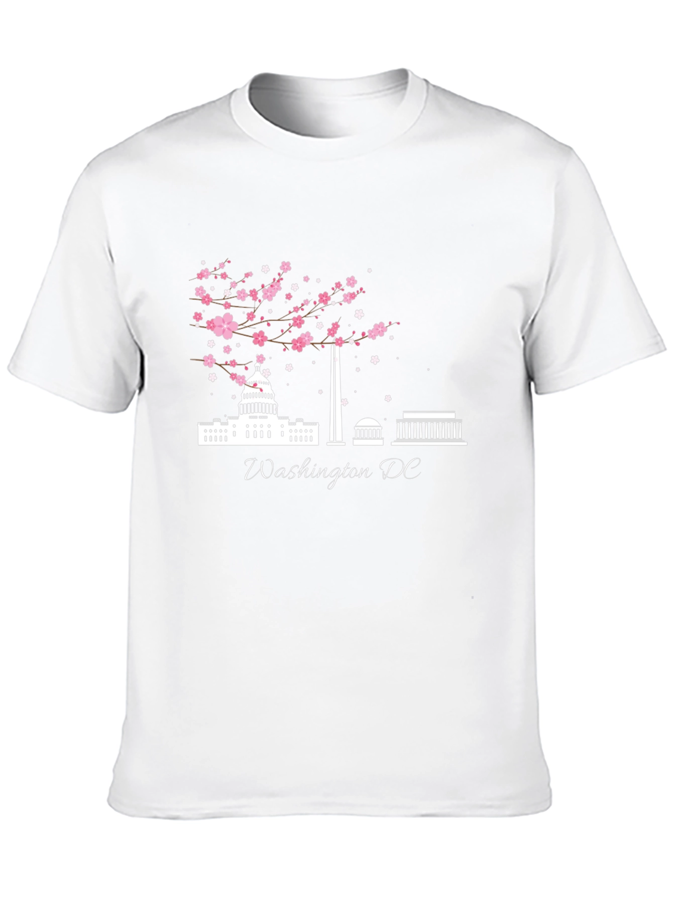 Black Washington DC Cherry Blossom Graphic T-Shirt view 10