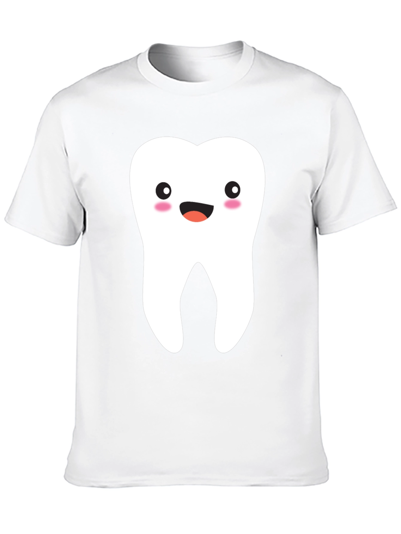 Black Cute Tooth Graphic Tee - Black Cotton T-Shirt view 10