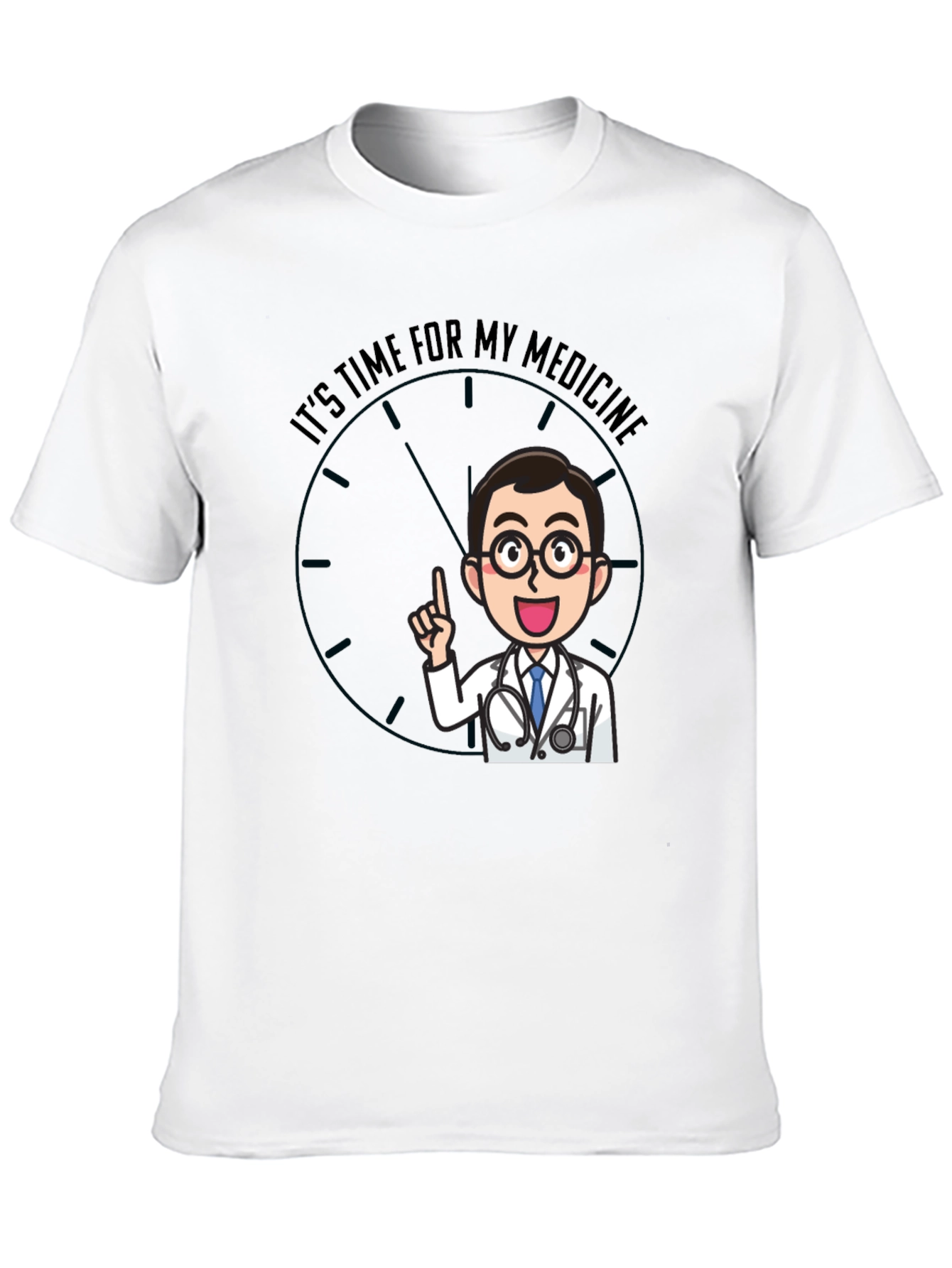 Black Time For Medicine Doctor Graphic T-Shirt view 10