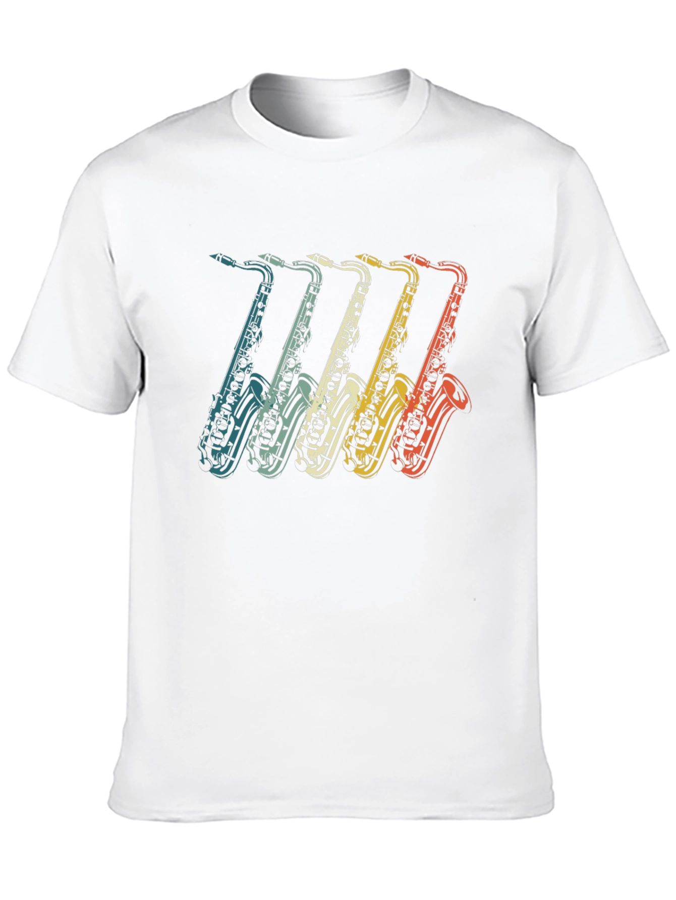 Black Retro Saxophone Graphic Tee - Vintage Music T-Shirt view 10
