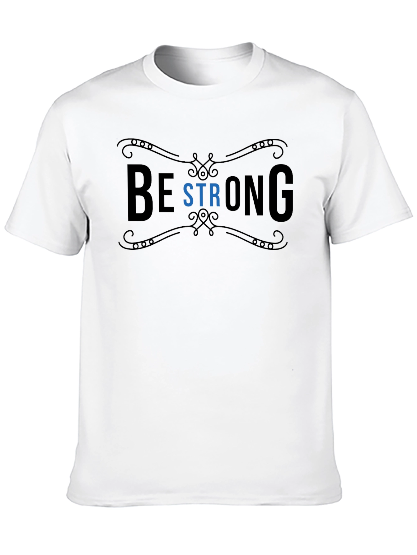 Black Be Strong Graphic T-Shirt - Motivational Black Tee view 10