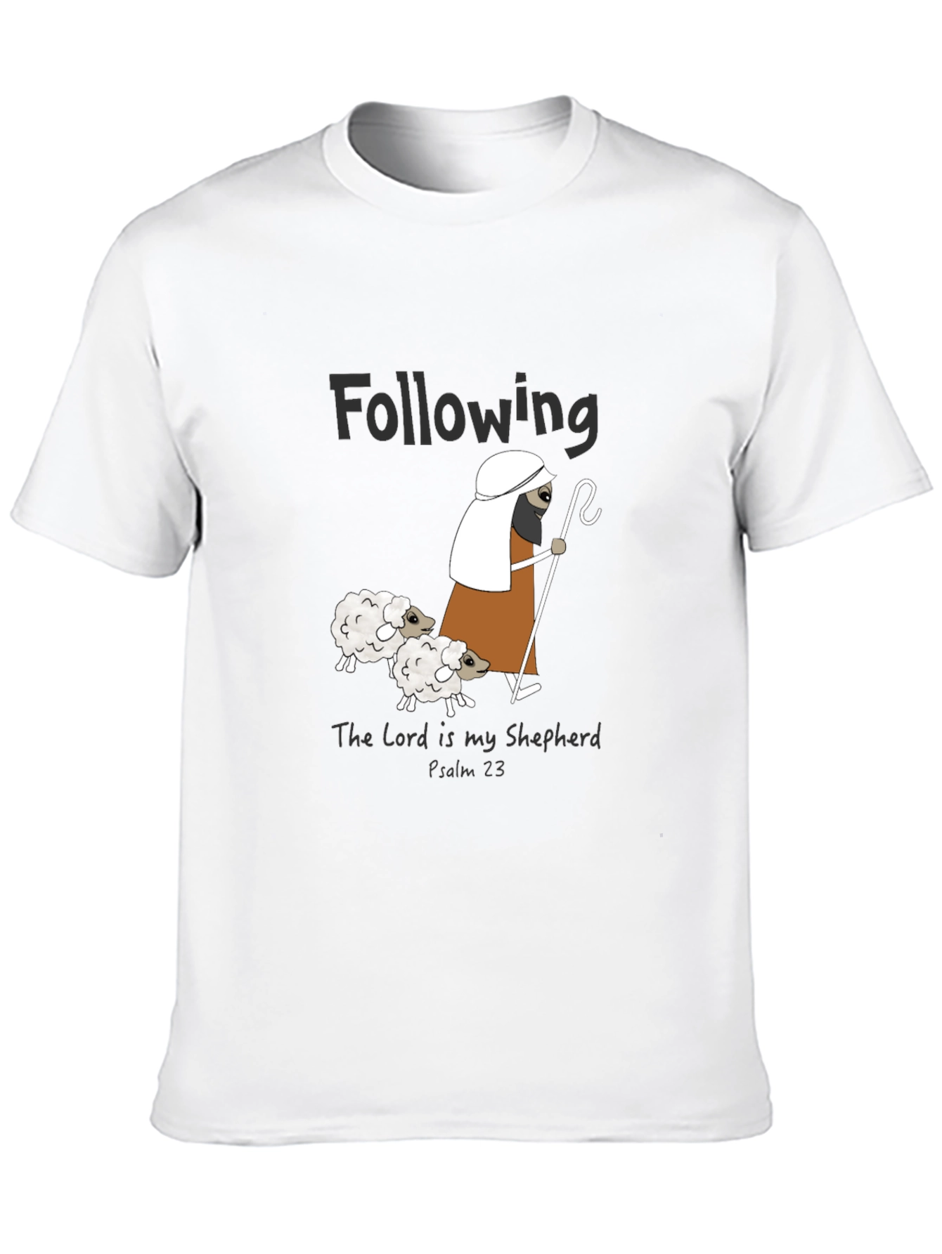 Black Following Sheep T-Shirt - The Lord Is My Shepherd Tee view 10