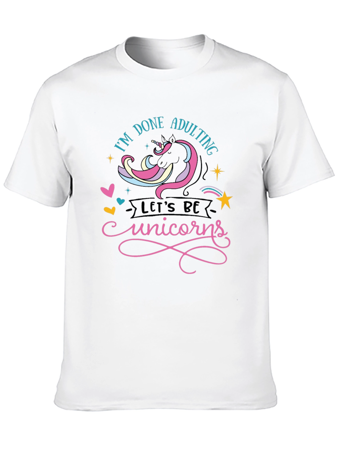 Black I'm Done Adulting, Let's Be Unicorns T-Shirt view 10