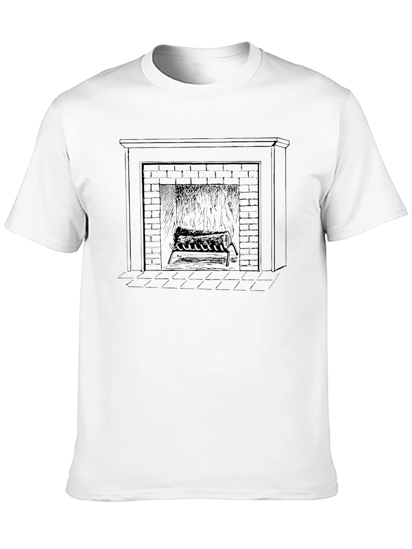 Black Fireplace Graphic Tee - Cozy & Unique Design view 10
