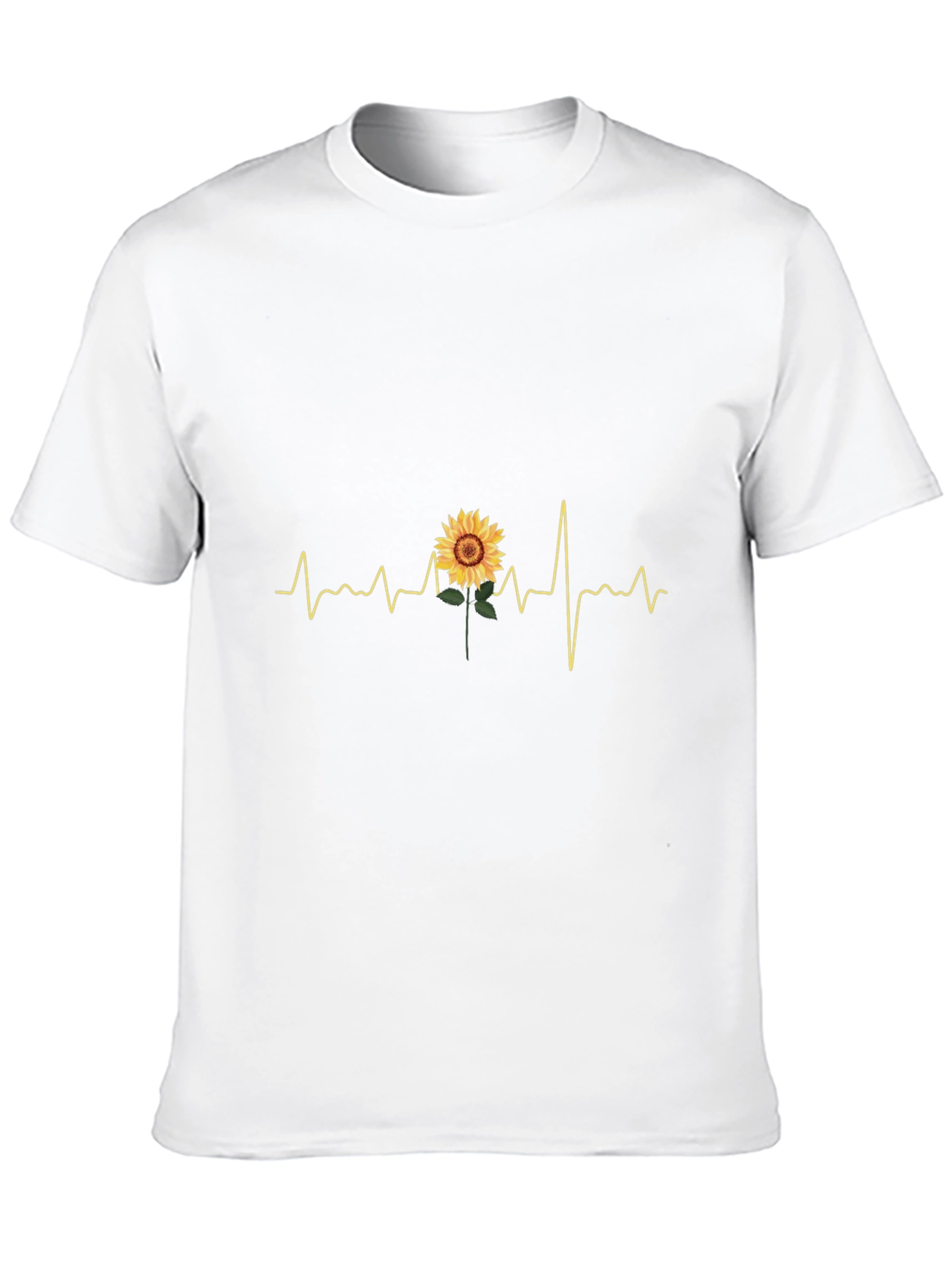 Black Sunflower Heartbeat T-Shirt - Black view 10