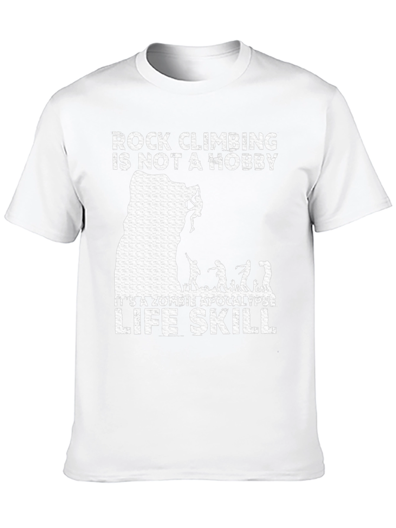 Black Rock Climbing Zombie Apocalypse Life Skill T-Shirt view 10