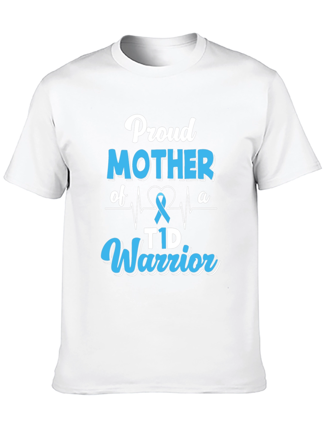 Black Proud Mother of a T1D Warrior Black T-Shirt view 10