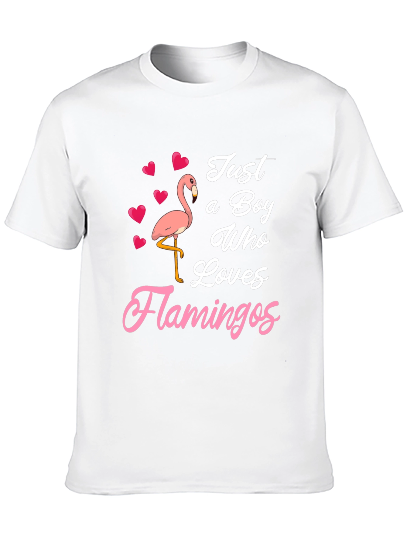 Black Just A Boy Who Loves Flamingos T-Shirt view 10