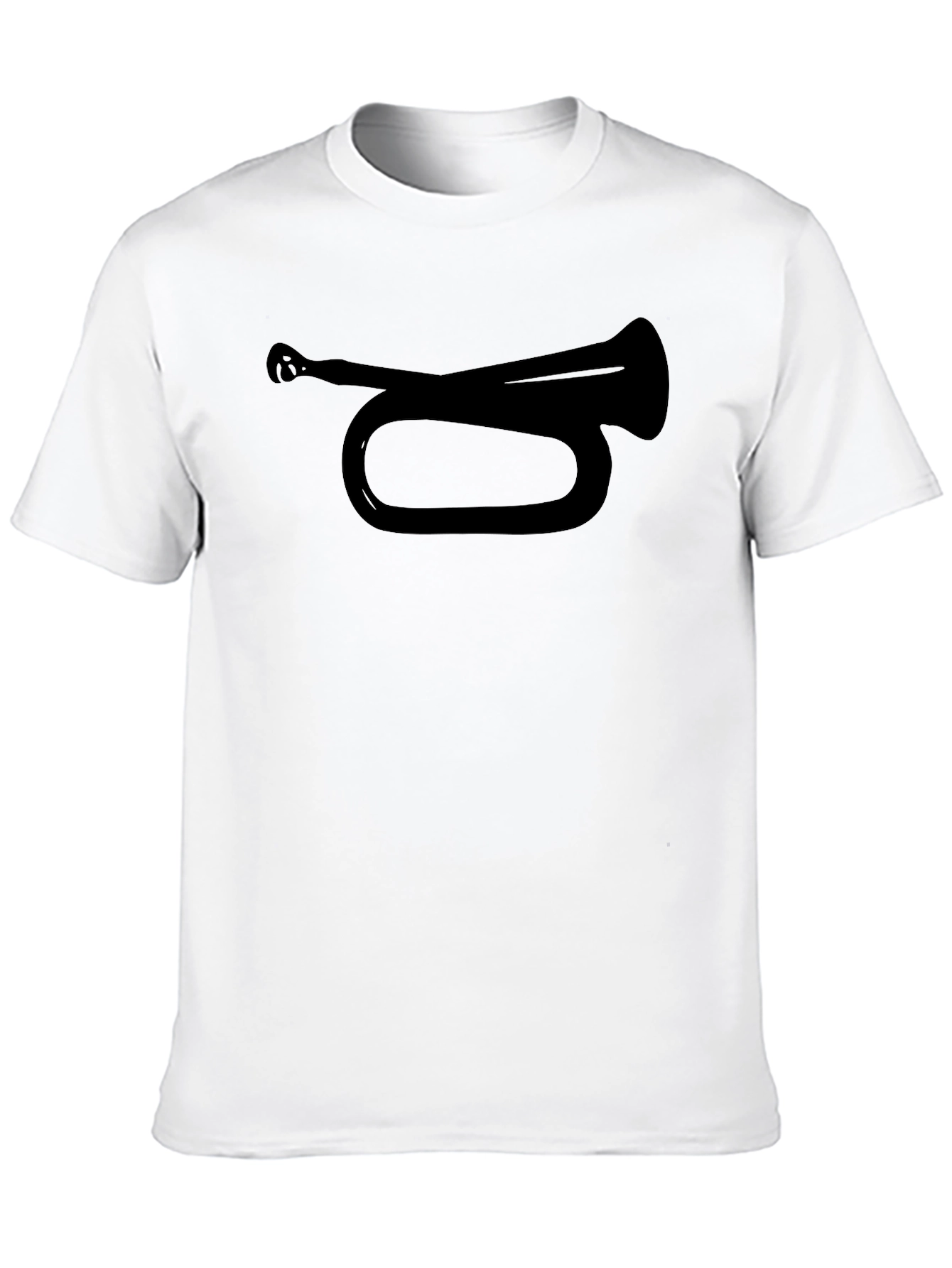 Black Black T-Shirt with Bugle Horn Design view 10