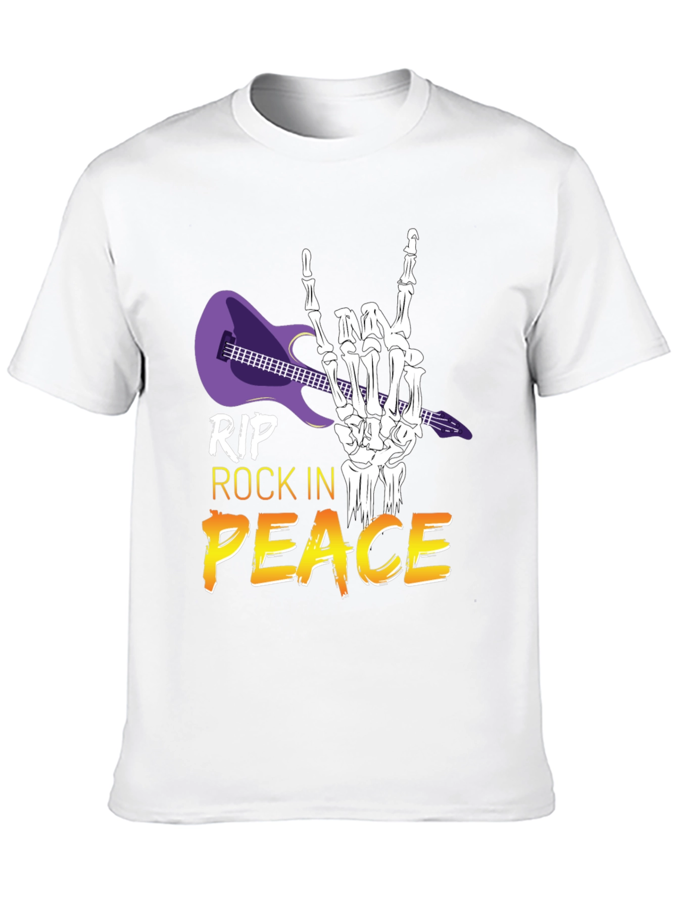 Black RIP Rock in Peace T-Shirt, Rock Hand Gesture view 10