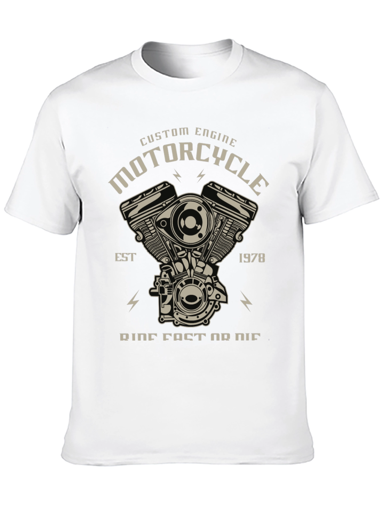 Black Motorcycle Engine Graphic Tee - Ride Fast Or Die T-Shirt view 10