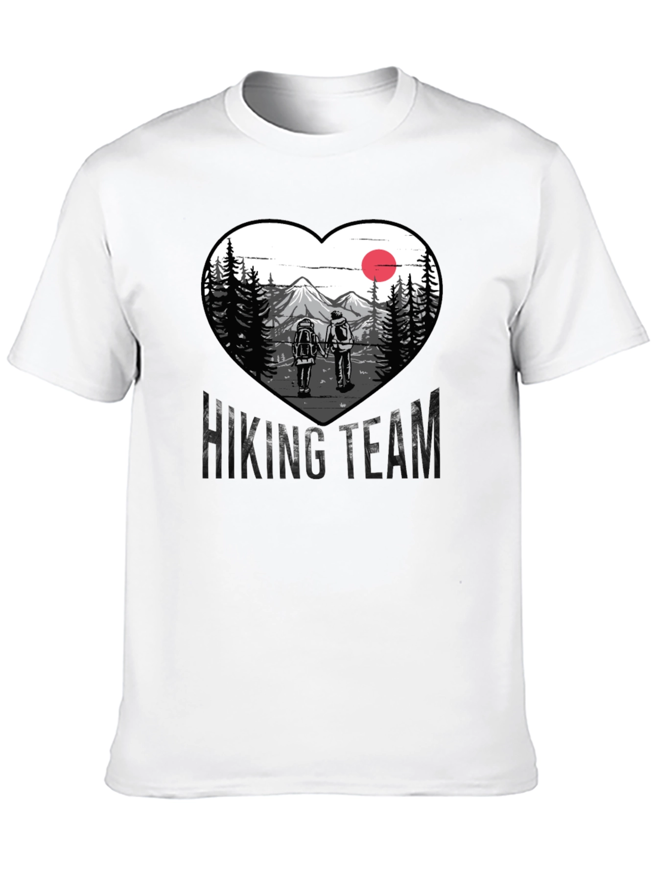 Black Hiking Team Heart Graphic Tee - Nature Lovers Shirt view 10