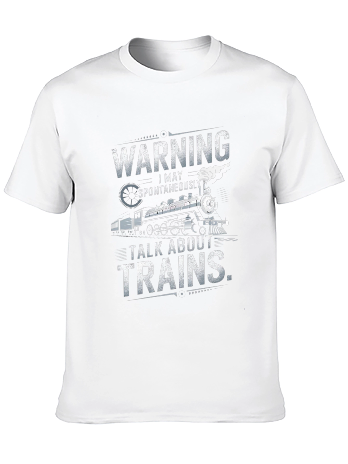 Black Warning: May Spontaneously Talk About Trains T-Shirt view 10