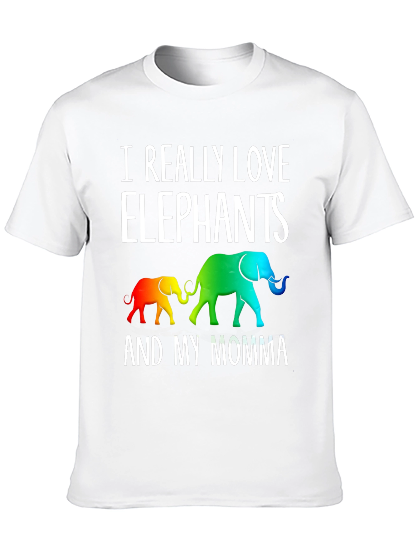 Black I Really Love Elephants And My Momma Graphic Tee view 10