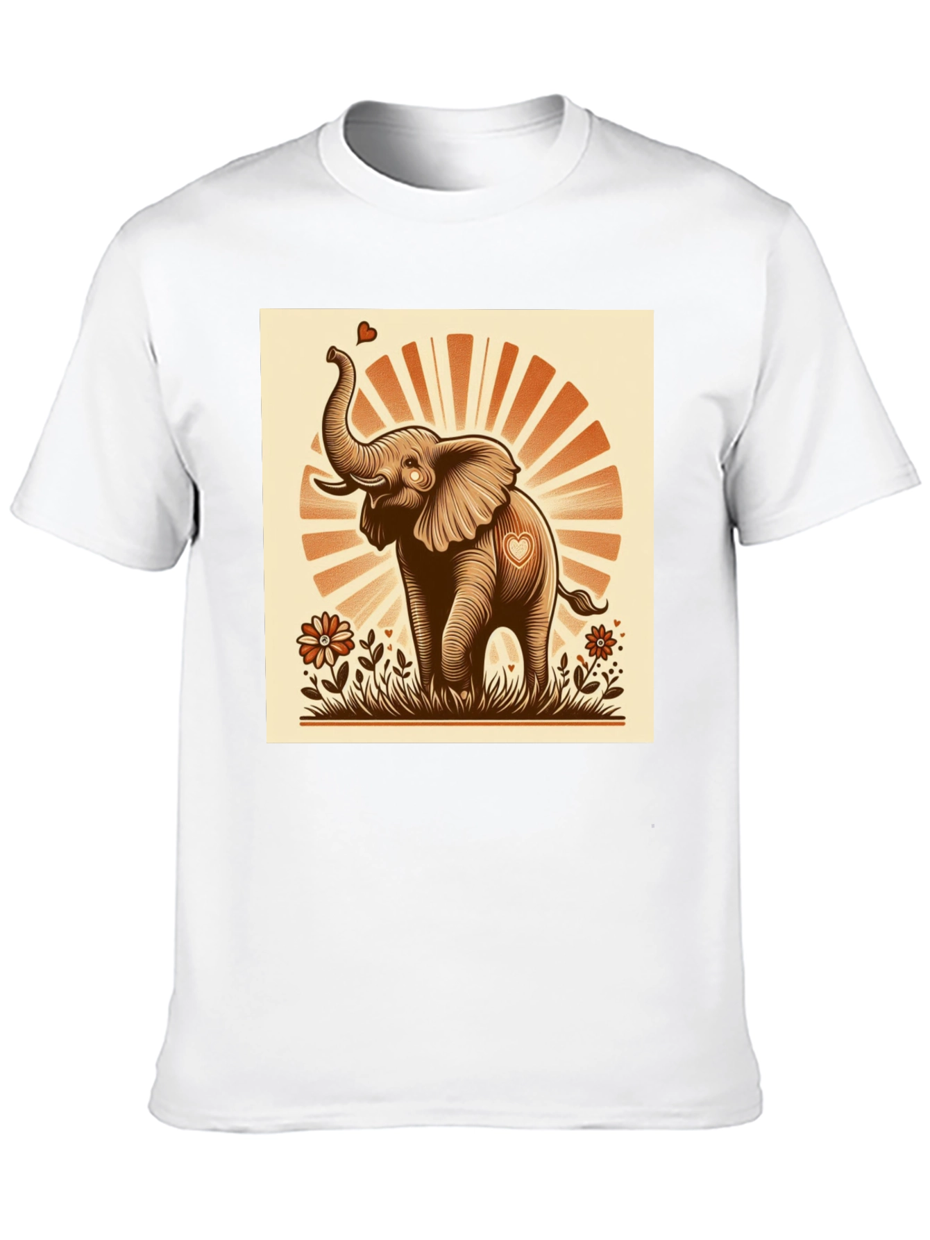 Black Cute Elephant Heart T-Shirt - Graphic Tee view 10