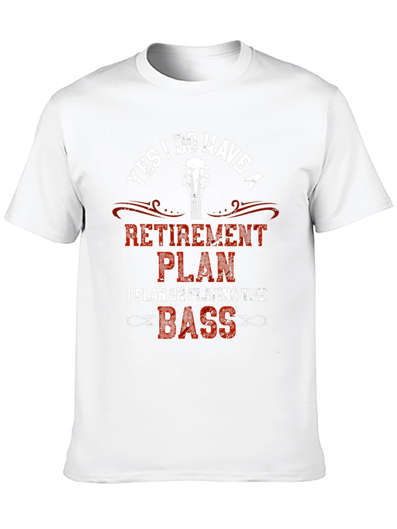 Black Retirement Plan Bass Guitar Graphic T-Shirt view 10