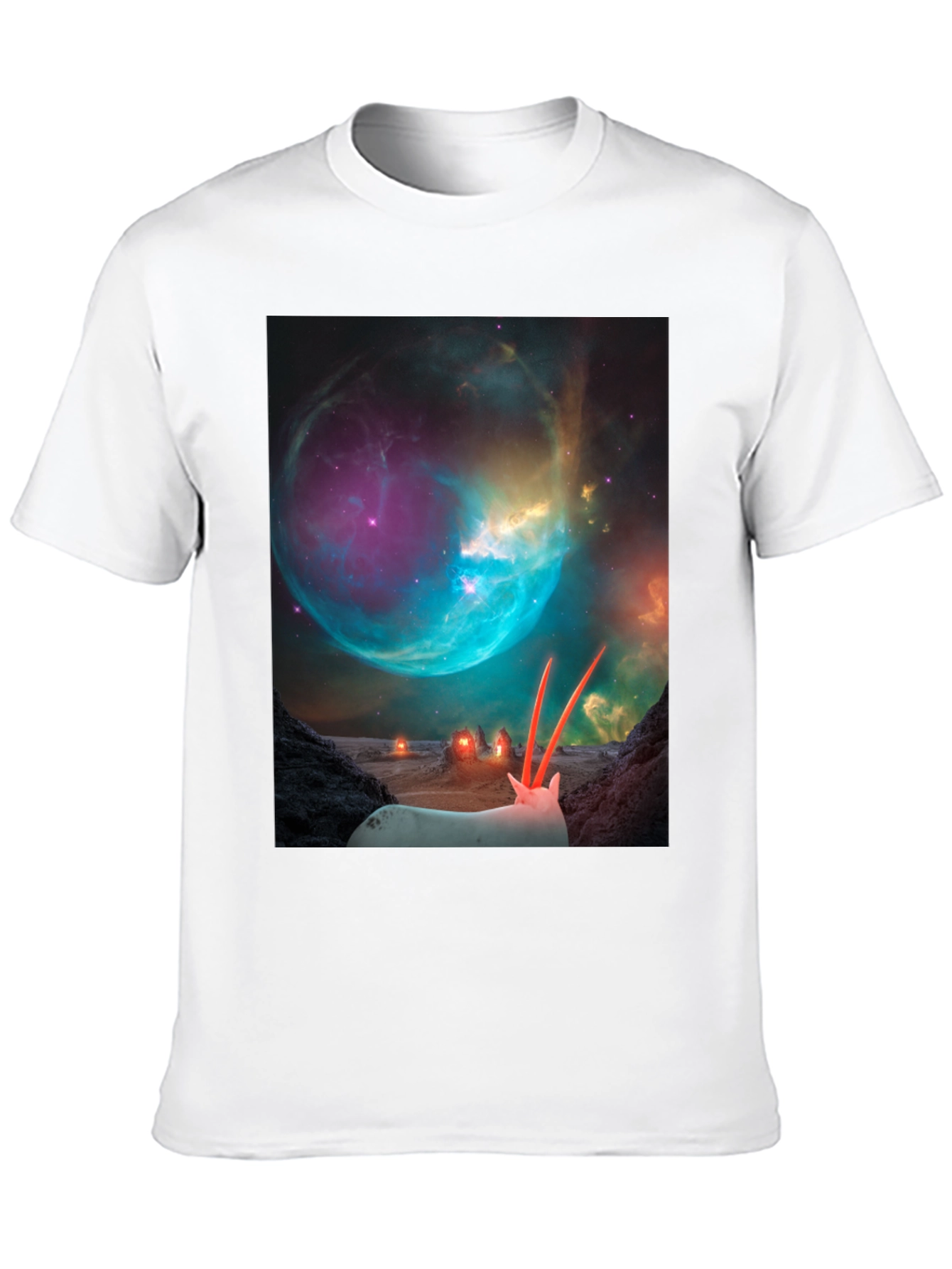 Black Sci-Fi Alien Landscape T-Shirt view 10