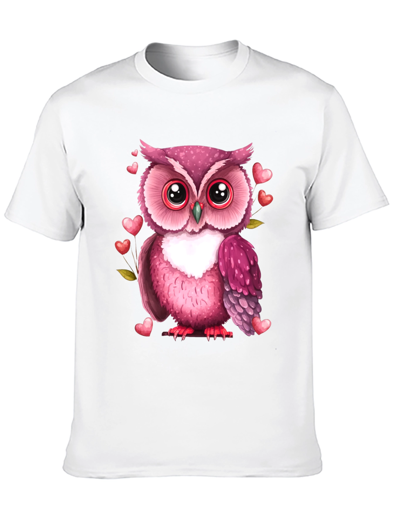 Black Owl Heart Valentine's Day Tee view 10