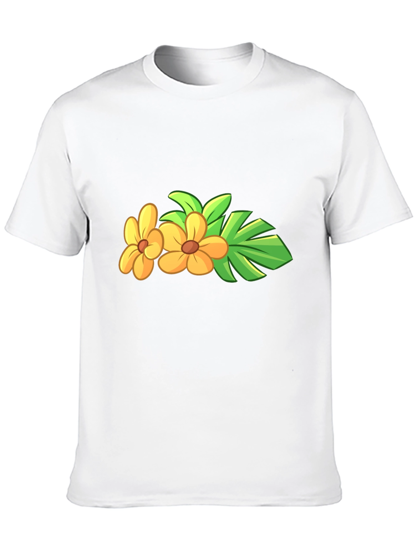 Black Tropical Flower Black T-Shirt view 10