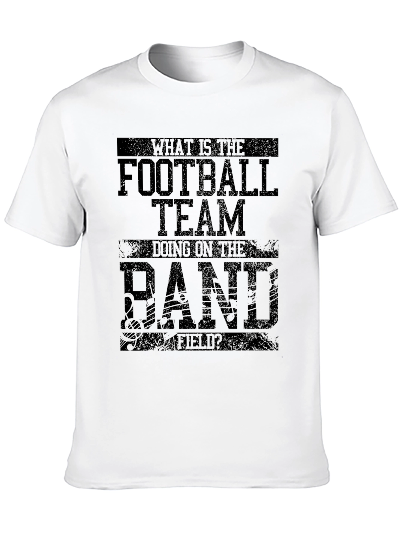 Black Funny Football Team Band Field Black T-Shirt view 10