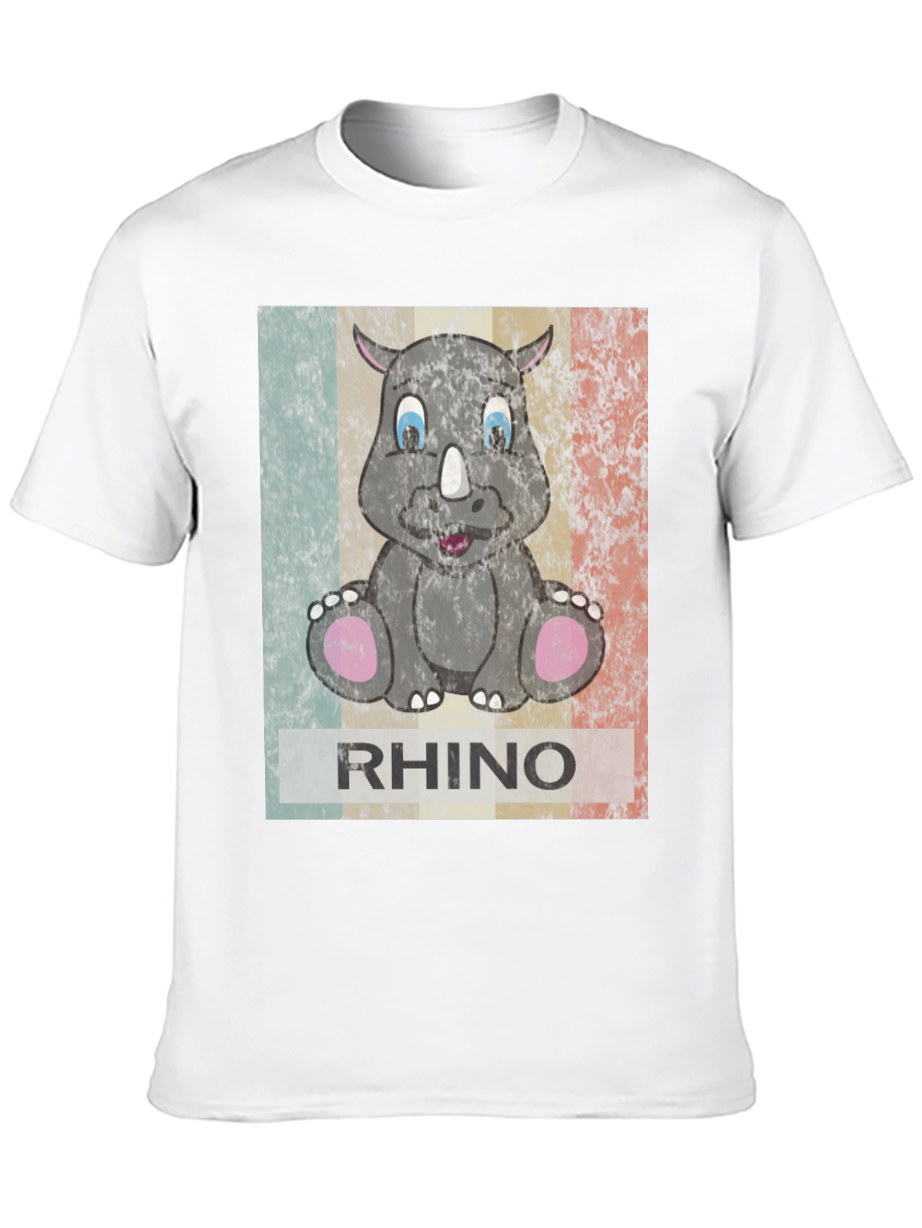 Black Retro Rhino Graphic T-Shirt - Men's Black Tee view 10