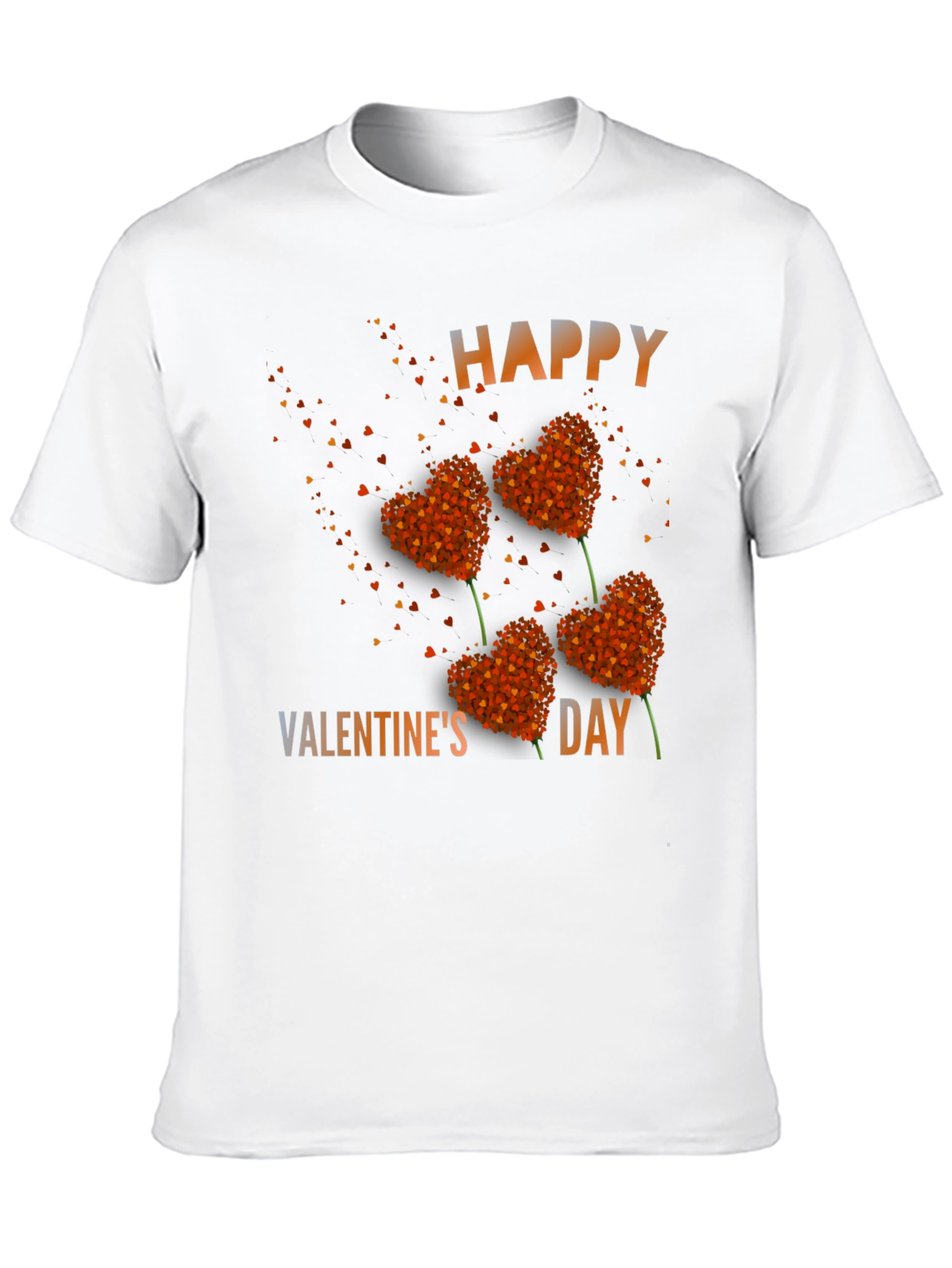 Black Happy Valentine's Day Heart Flower T-Shirt view 10