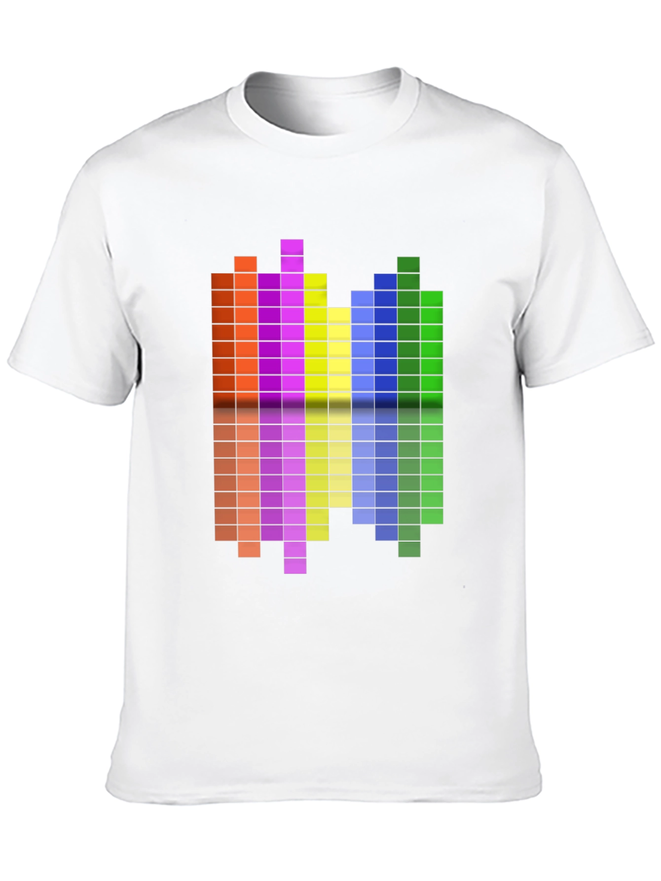 Black Retro Pixel Equalizer Graphic Tee - Black Cotton Shirt view 10