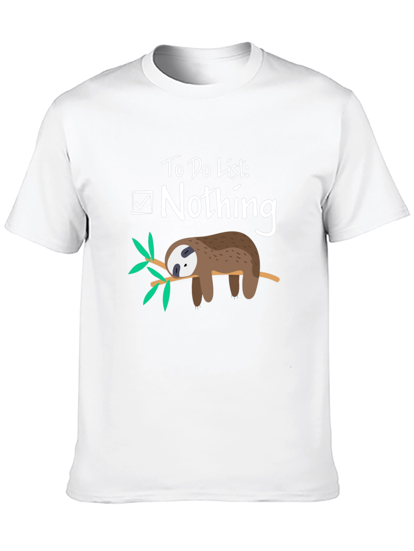 Black Lazy Sloth T-Shirt - To Do List: Nothing view 10