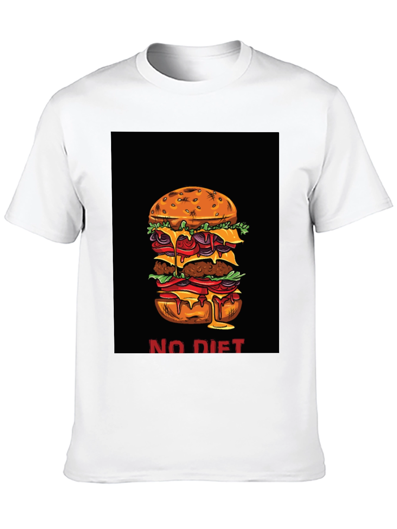 Black No Diet Burger Graphic Tee view 10