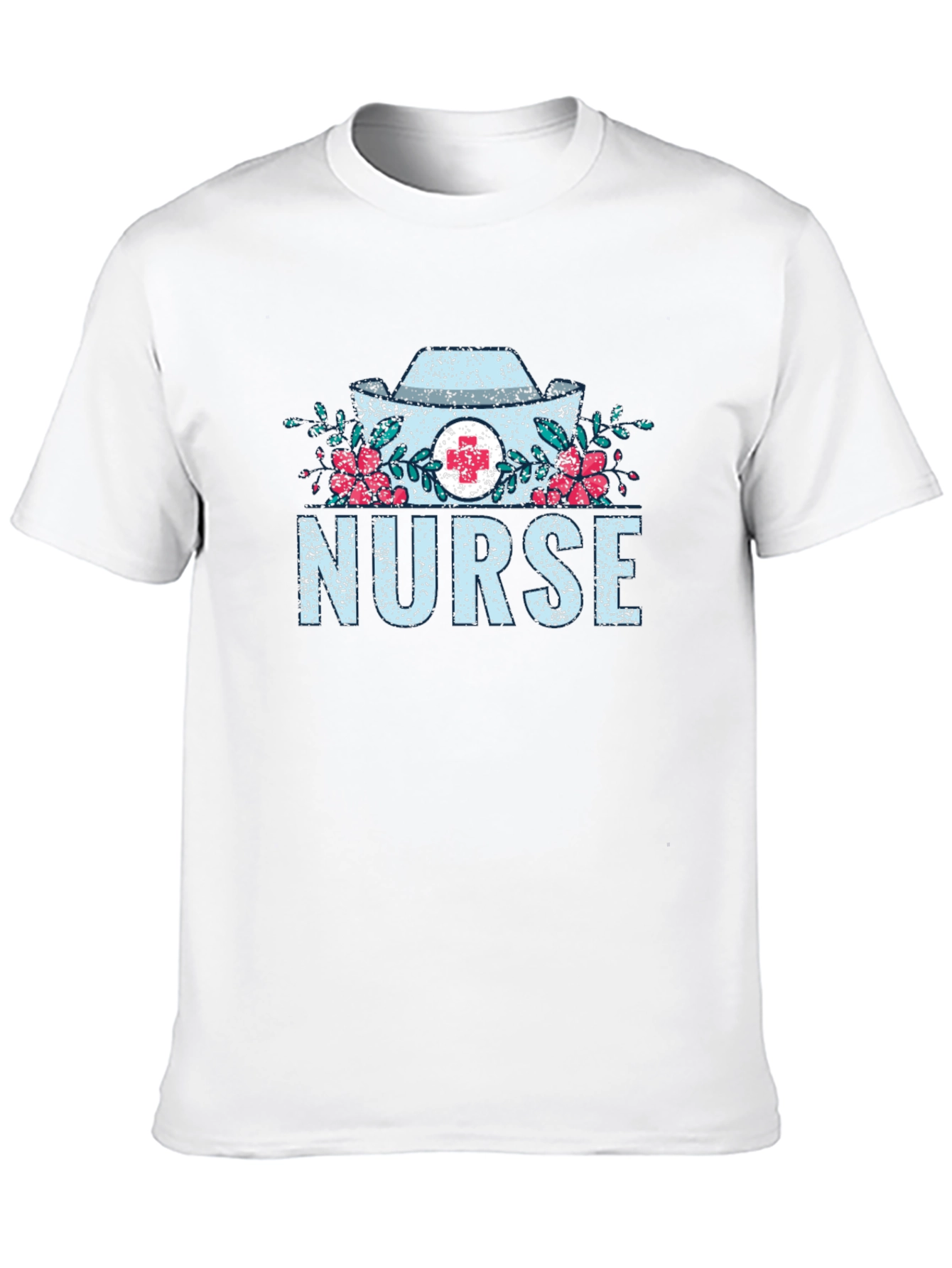Black Nurse Floral Graphic T-Shirt - Medical Profession Apparel view 10