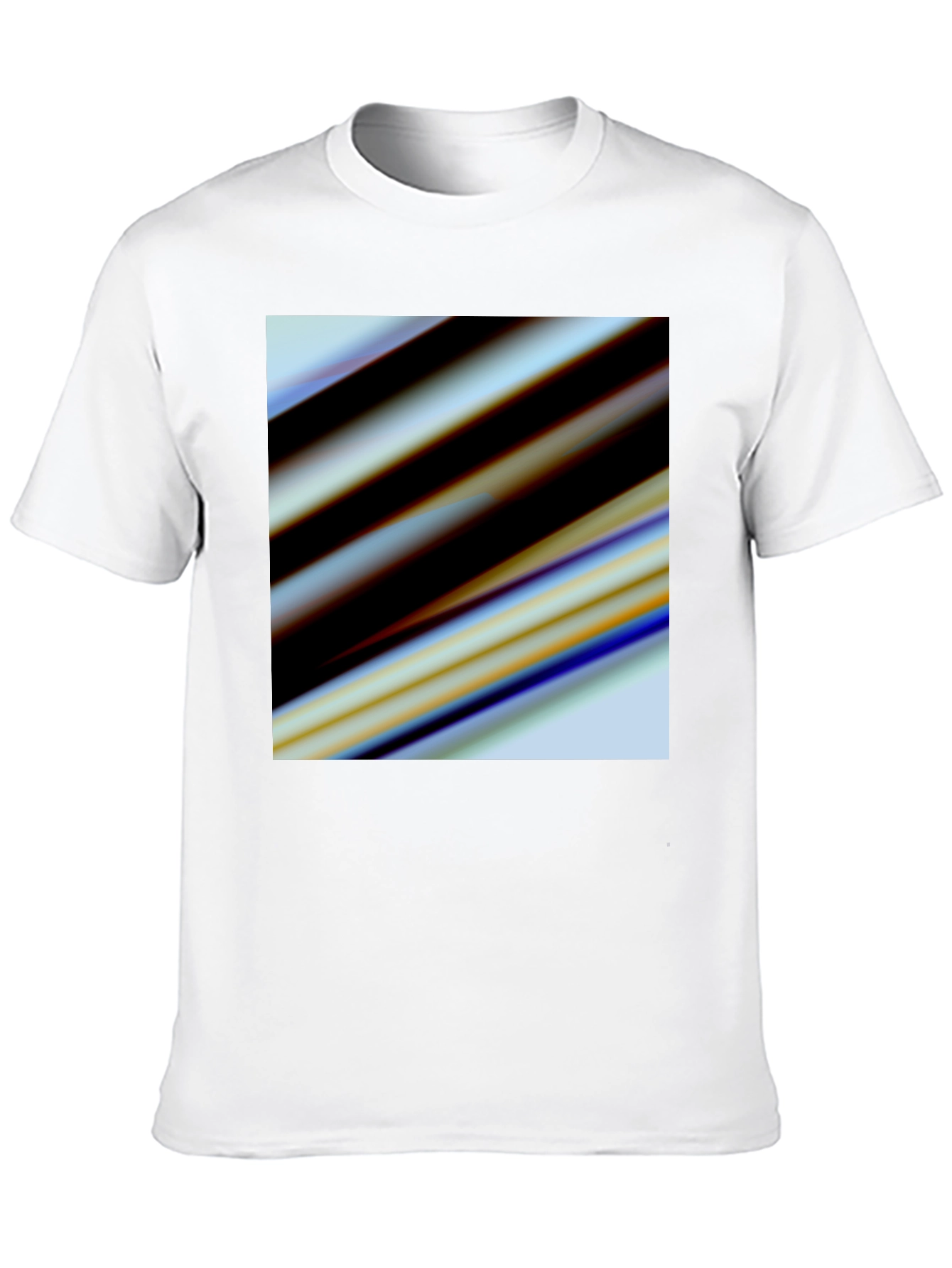 Black Abstract Stripe Graphic Black T-Shirt view 10