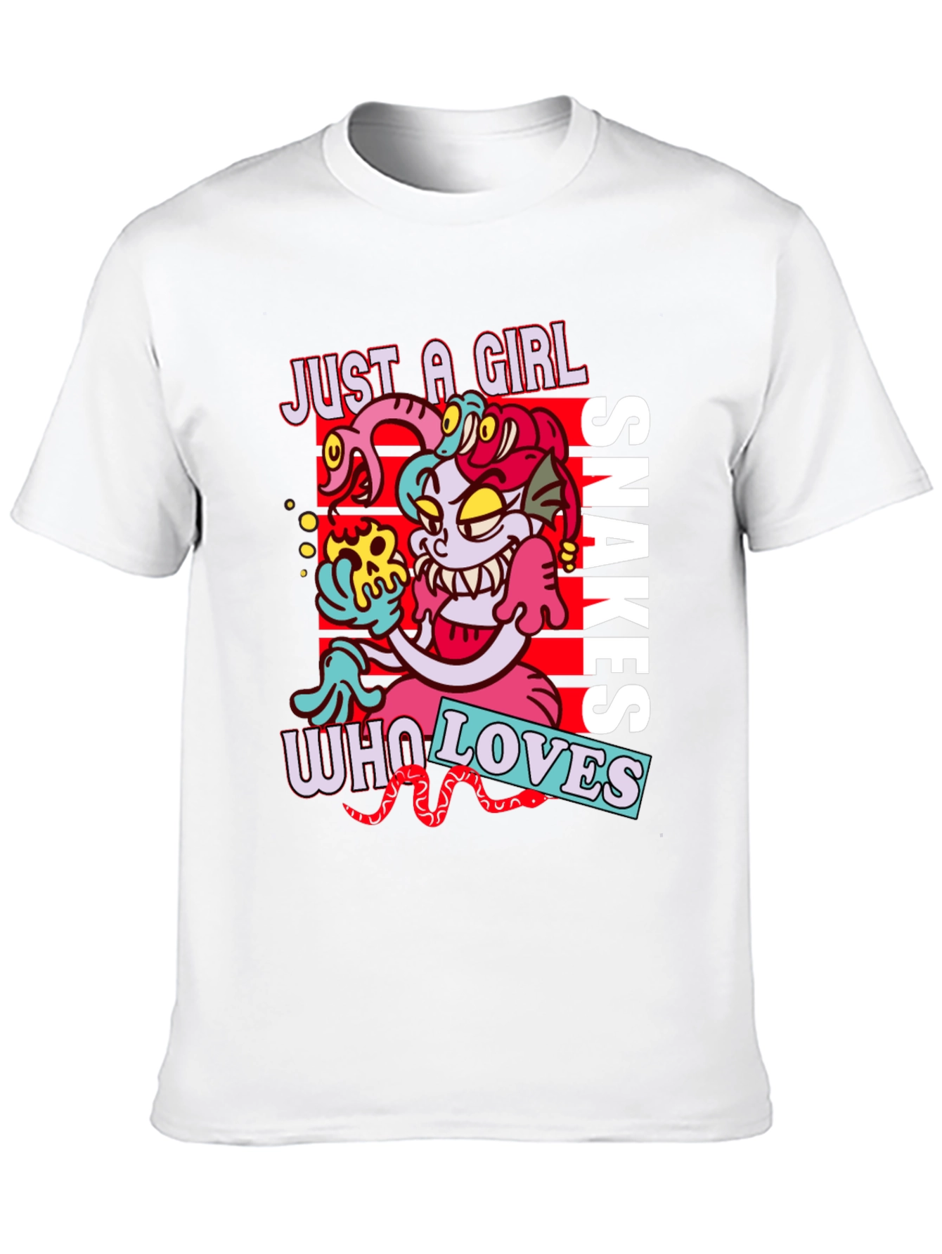 Black Just A Girl Who Loves Snakes Graphic T-Shirt view 10