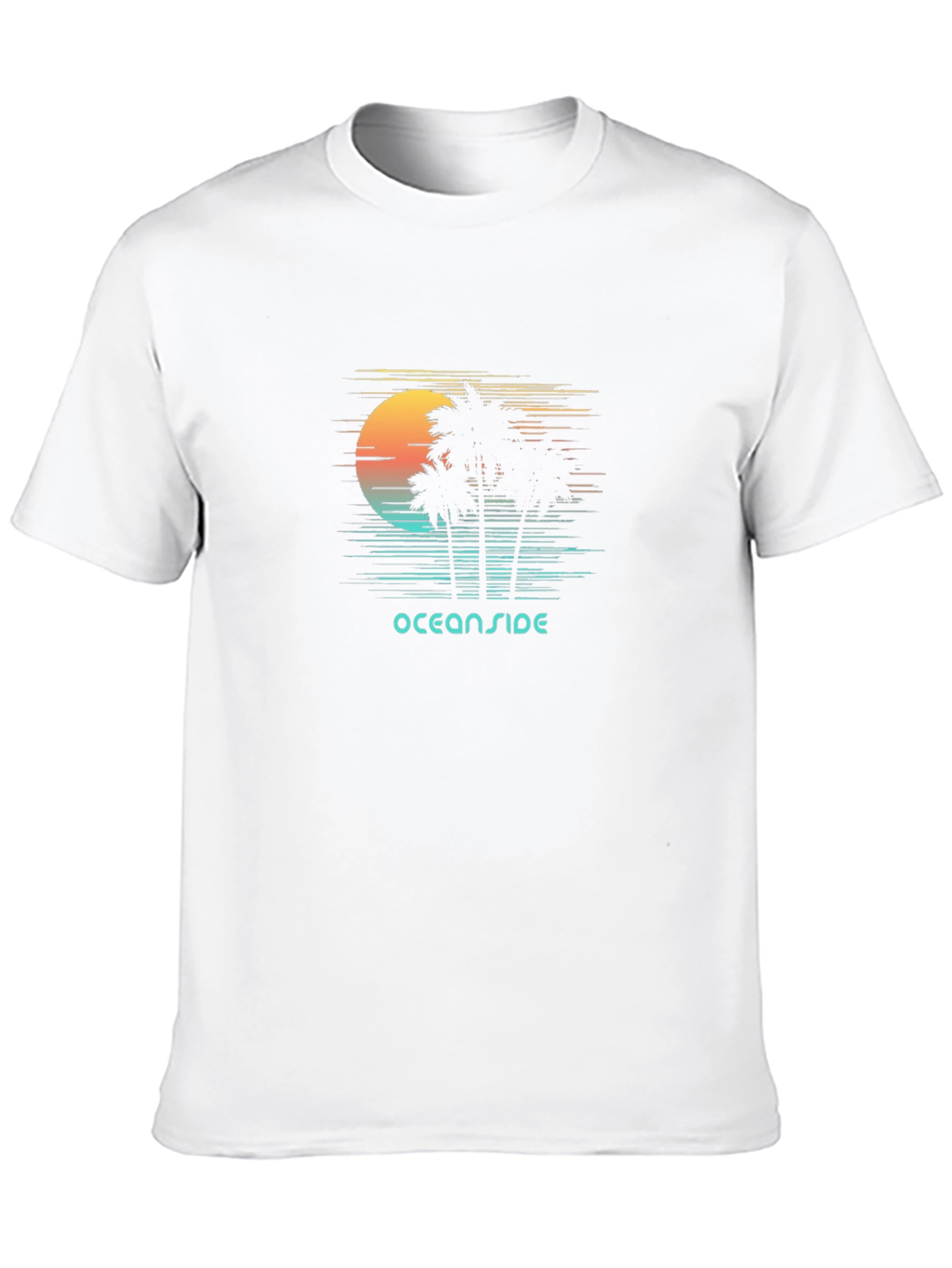 Black Oceanside Graphic T-Shirt - Retro Palm Tree Design view 10